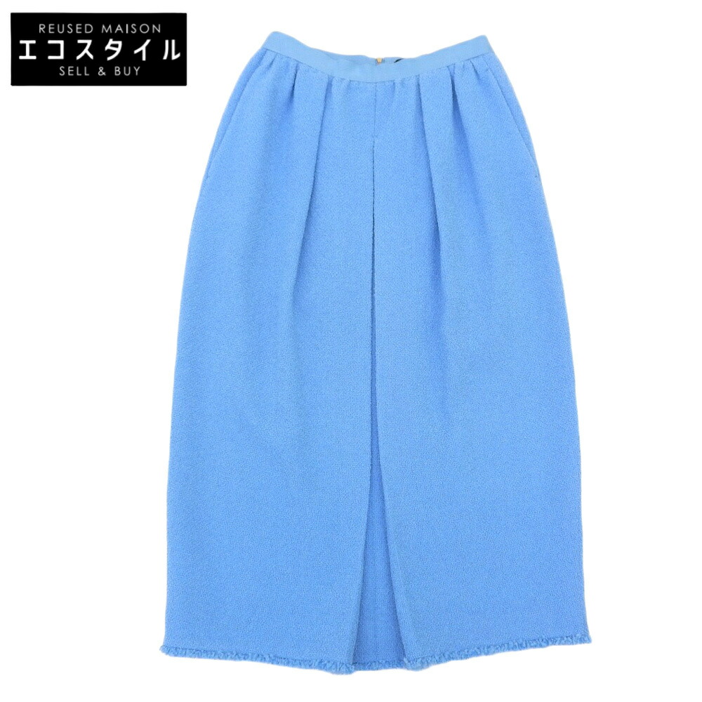 ドゥロワー Drawer スカート 水玉 ブルー ラップスカート プリーツ