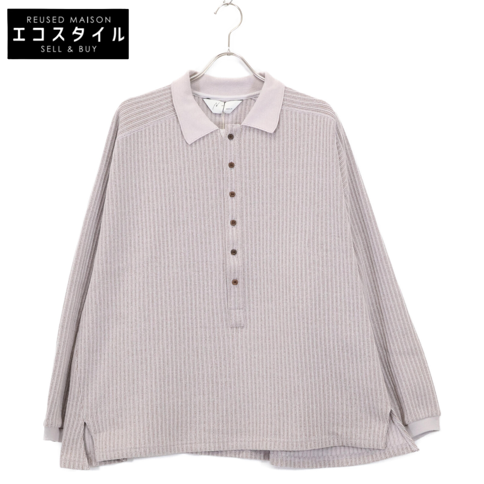 トップス ANCELLM RAILKNIT HENLEY OVERSIZED LS RAILKNIT HENLEY OVERSIZED LS(WHITE) – ANCELLM