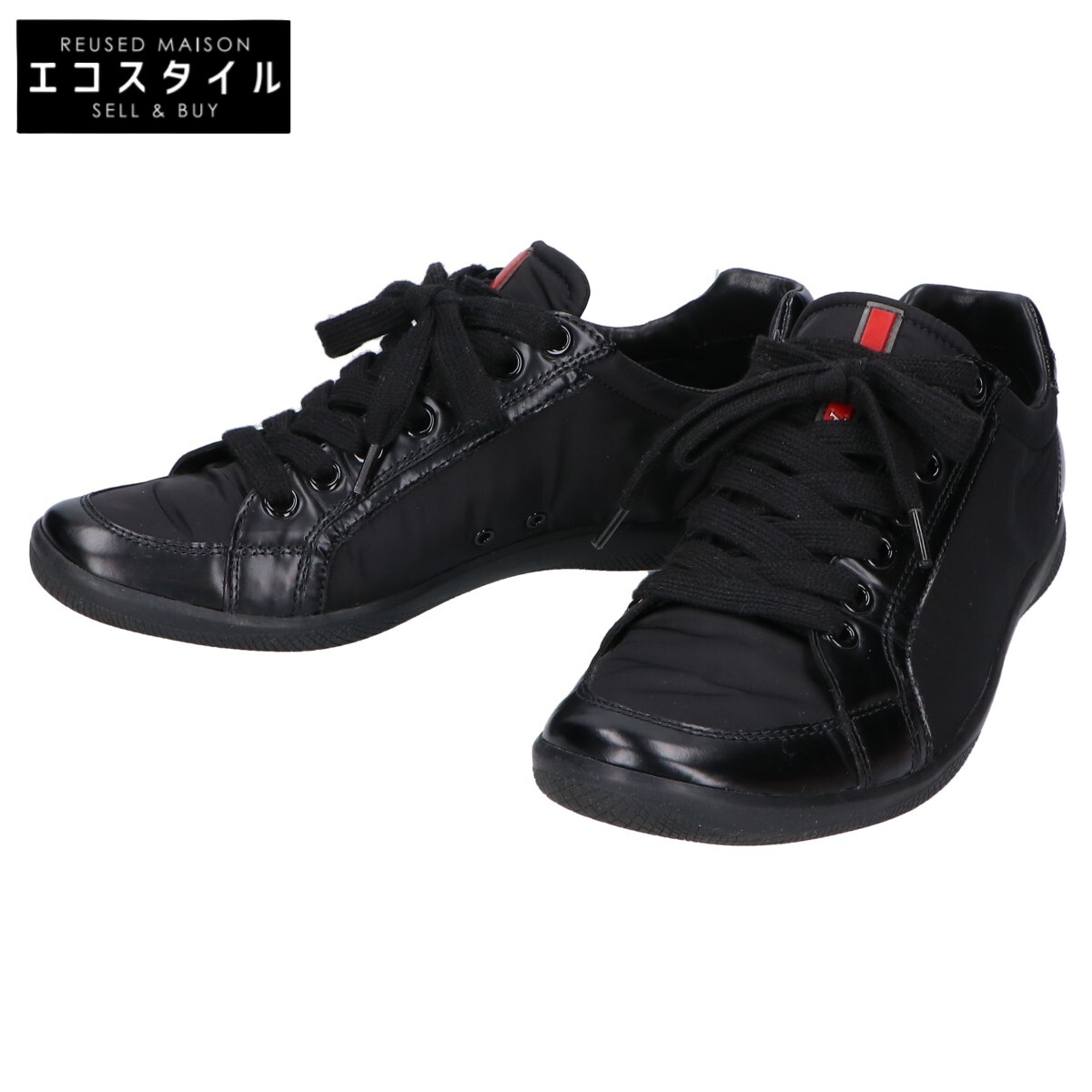 プラダ スポーツ　9.5サイズ レザースニーカー ブラック 4E 2459 楽天市場】【PRADA SPORT】プラダスポーツ レザー スニーカー