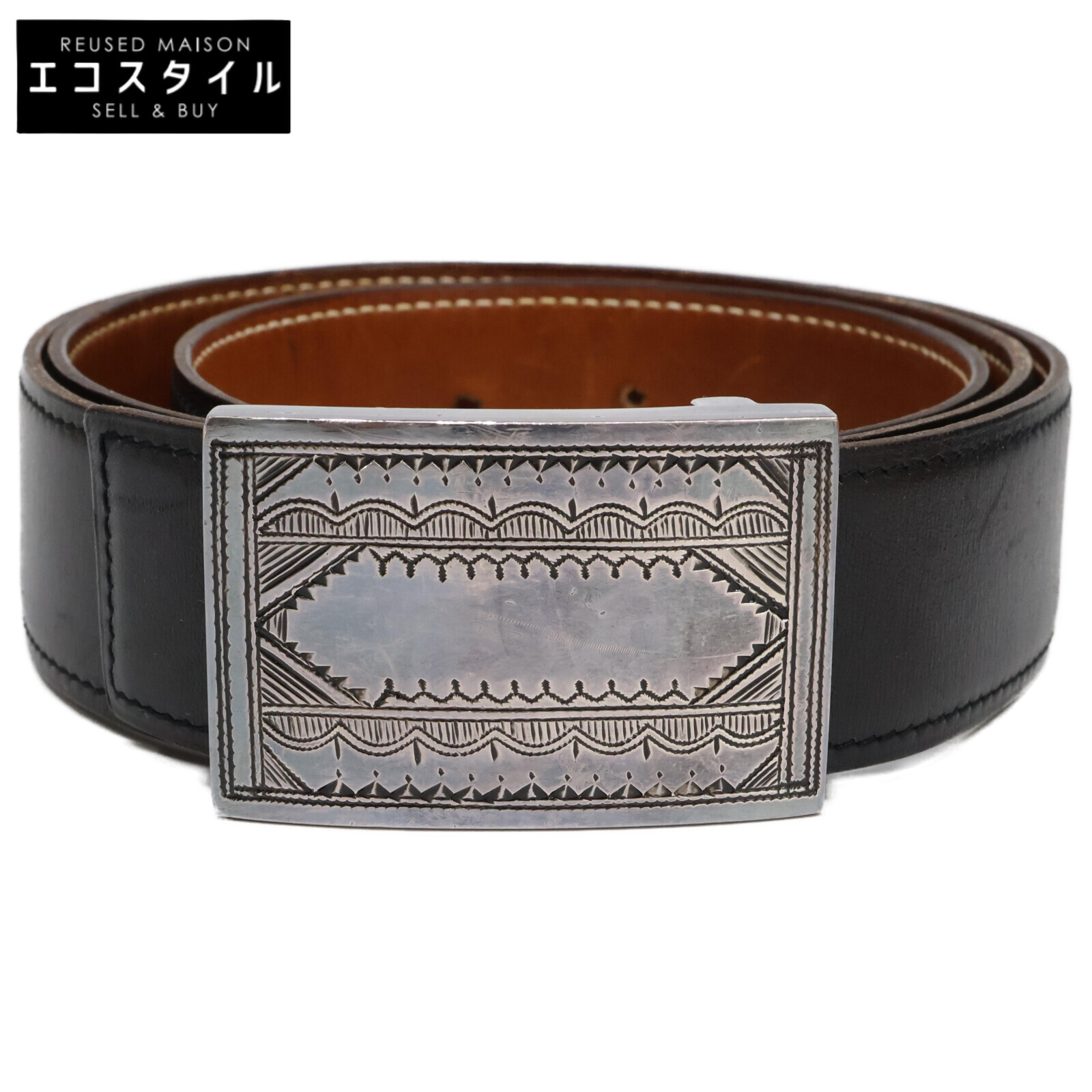 【美品】HERMES エルメス　バックル　トゥアレグ ベルトバックル 《Hトゥアレグ》 & レザーベルト 32 mm | Hermès