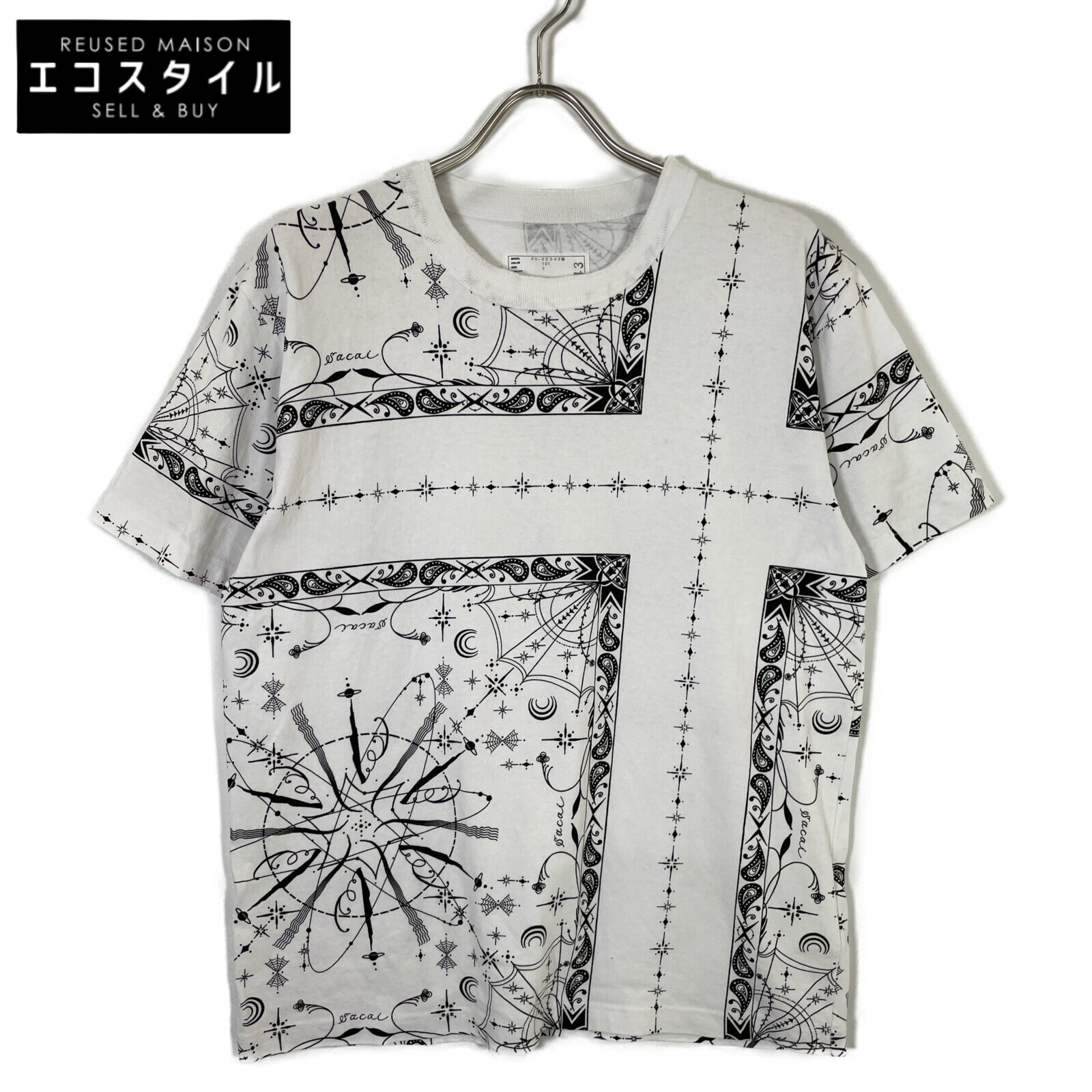 sacaiサカイ　ペイズリー柄Tシャツ 楽天市場】Sacai サカイ Tシャツ サイズ:1 22SS ペイズリー