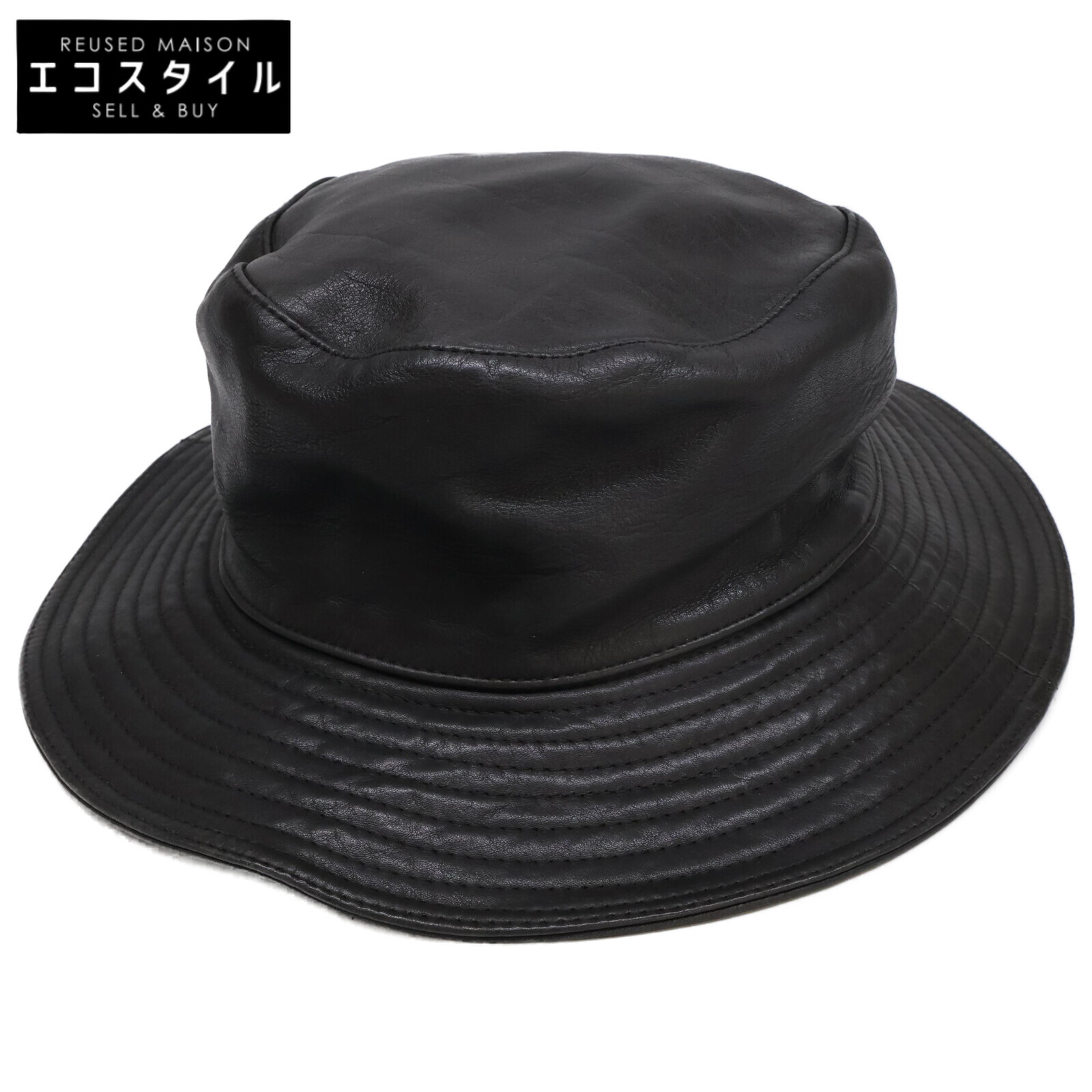 HERMES ブラック ベースボールキャップ 帽子　57 HERMES エルメス ベースボールキャップ キャンバス ブルー