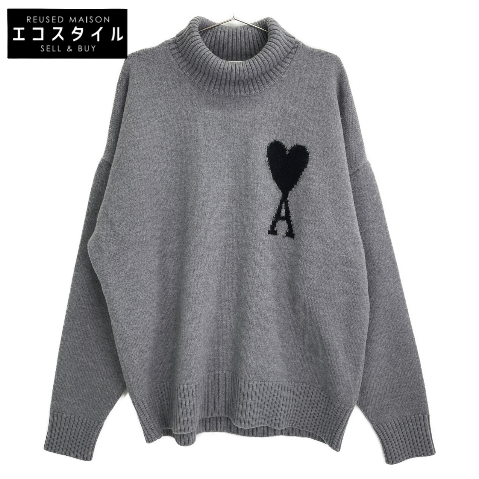 『AMI PARIS』 アミパリス (L) フロントロゴニット セーター AMI PARIS』 アミパリス (L) フロントロゴニット セーター