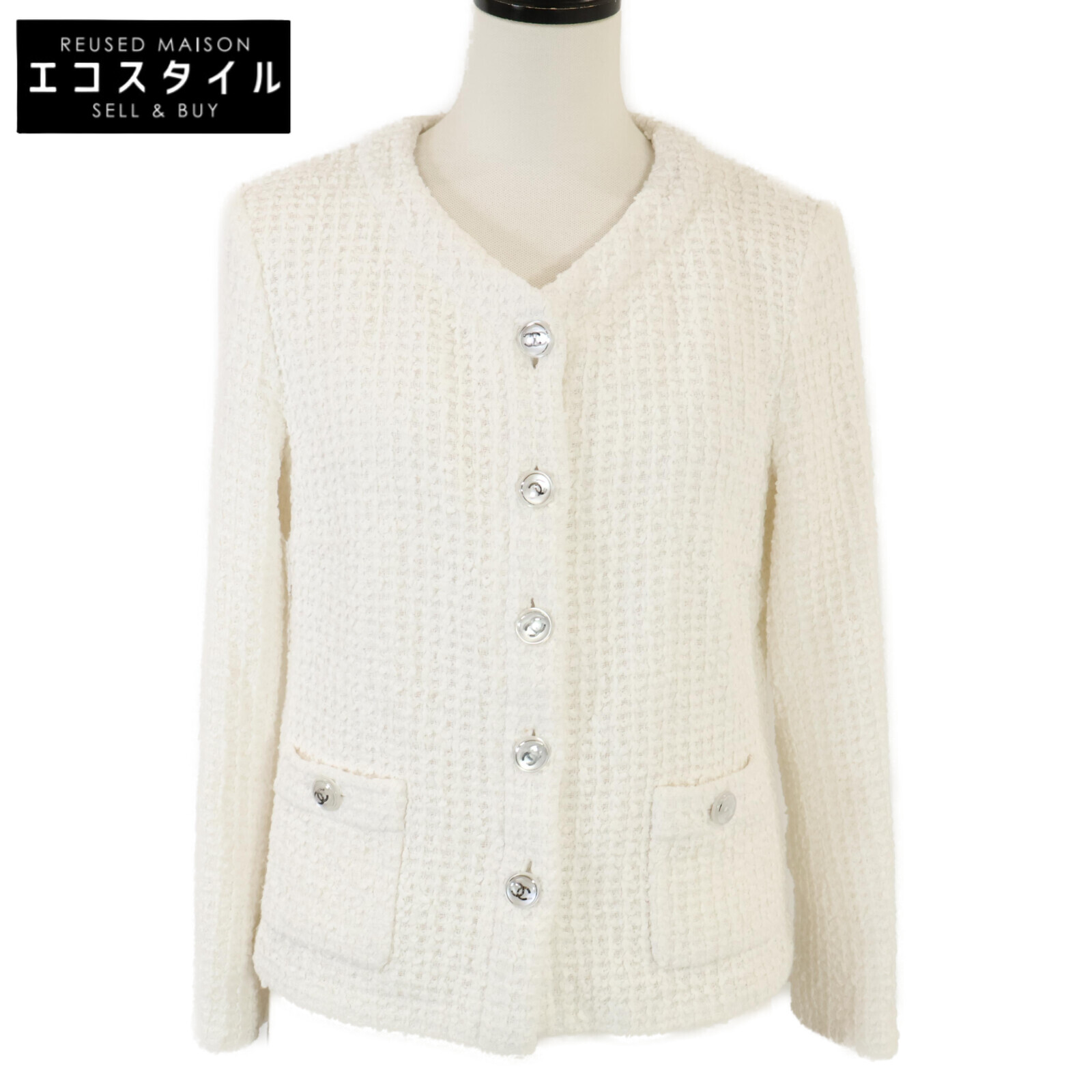 楽天市場】CHANEL シャネル 23SS ココボタンノーカラーツイード