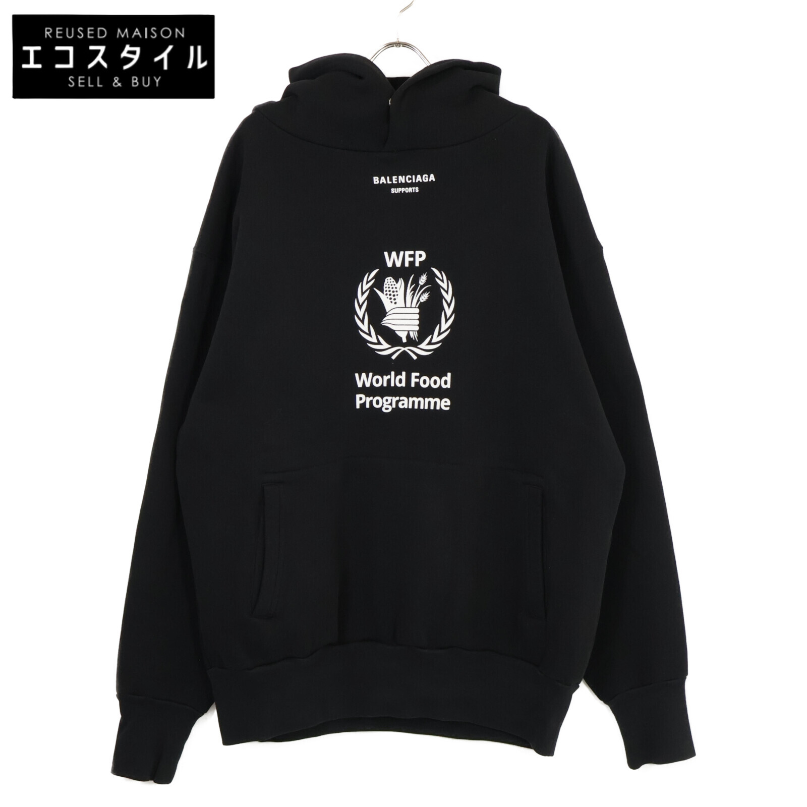 [BALENCIAGA]★ロゴプリントフードTシャツ★620973 TNVQ1 1059★ BALENCIAGA]☆ロゴプリントフードTシャツ☆620973 TNVQ1 1059
