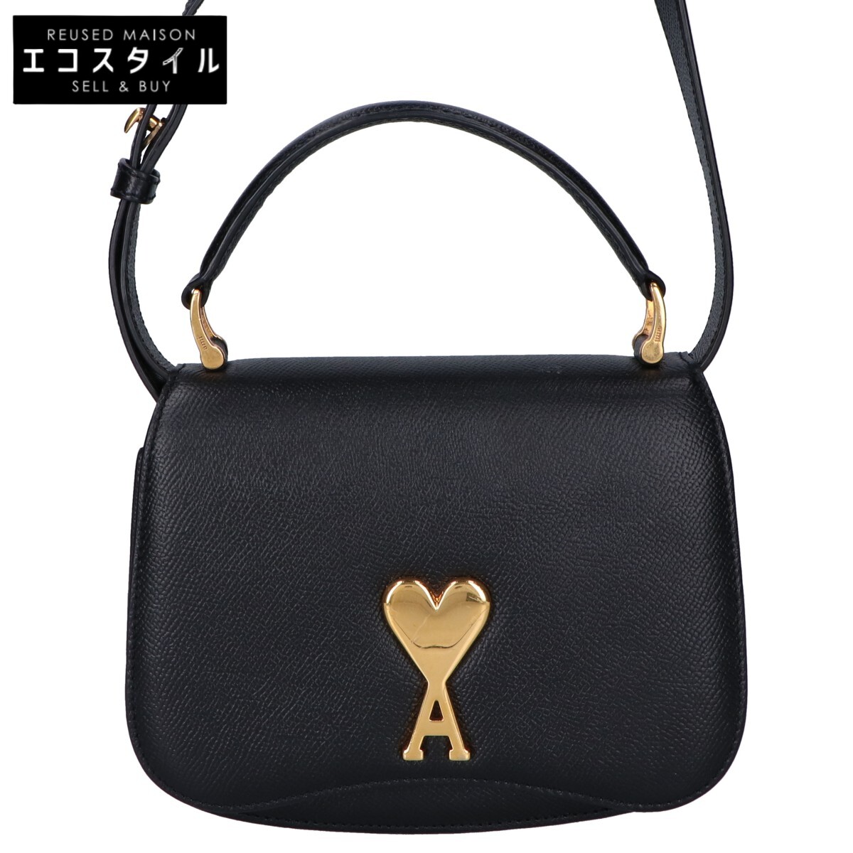 AMI PARIS｜MINI PARIS PARIS ショルダーバック ULL007.AL0036 Black Full Grain Leather Bag Paris Paris | AMI PARIS US