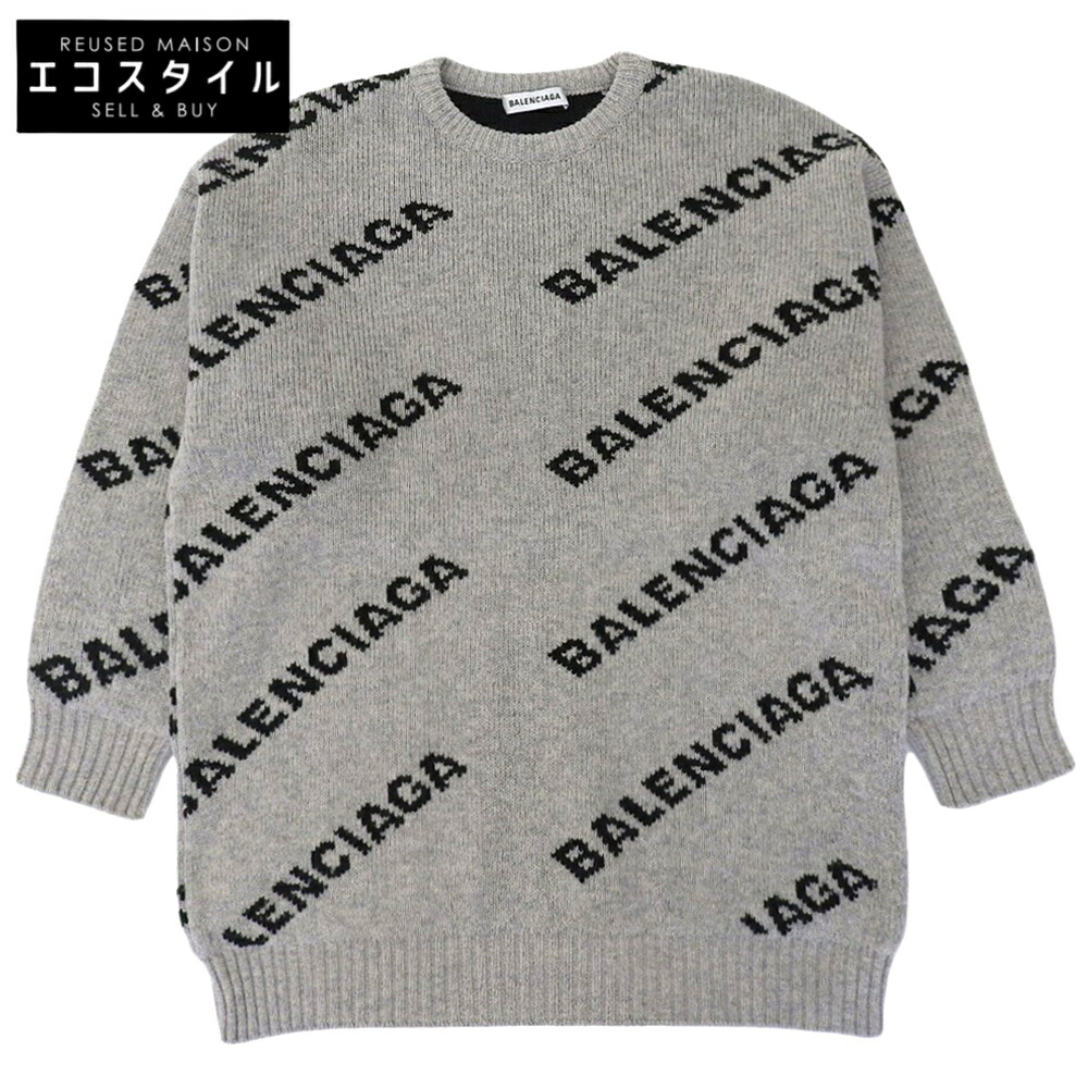 【最終値下げ】 BALENCIAGA BBロゴセーター S グレー 最終値下げ】 BALENCIAGA BBロゴセーター S グレー 最終値下げ