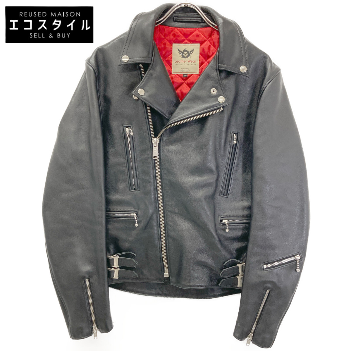 ブラック ライダースジャケット イギリス製 ADDICT CLOTHES アディクトクローズ NEW VINTAGE ニュー