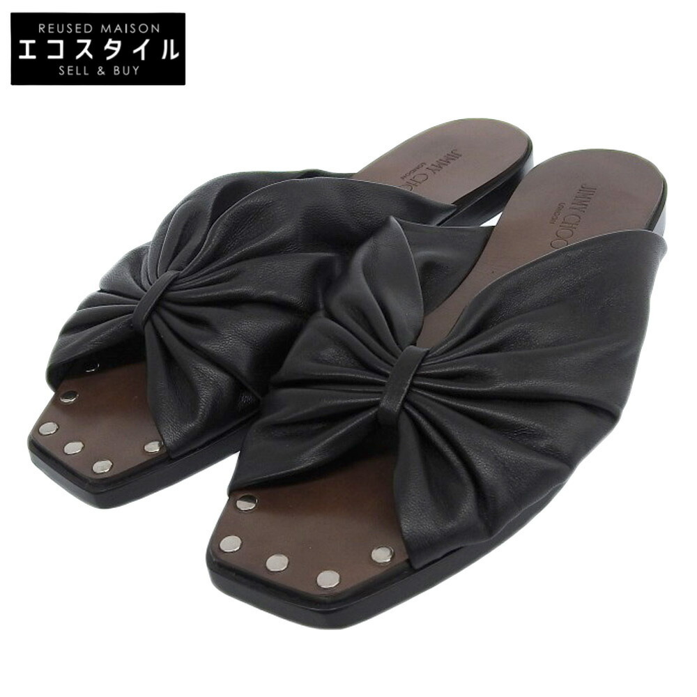 ジミーチュウホワイトパイソン×ゼブラハラコサンダル37 JIMMY CHOO Jimmy Choo ジミーチュウ スライド サンダル FITZ/F