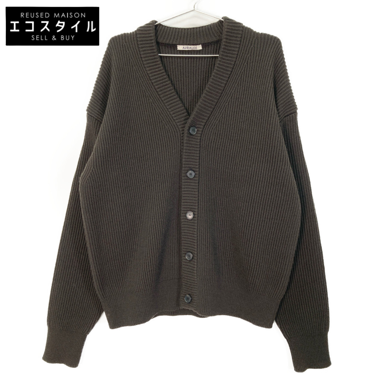 AURALEE - AURALEE オーラリー 25SS SILK COTTON MELANGE RIB KNIT SHIRT CARDIGAN ニットシャツカーディガン A25SC03CO ベージュ系 0 AURALEE オーラリー 25SS SILK COTTON MELANGE RIB KNIT SHIRT