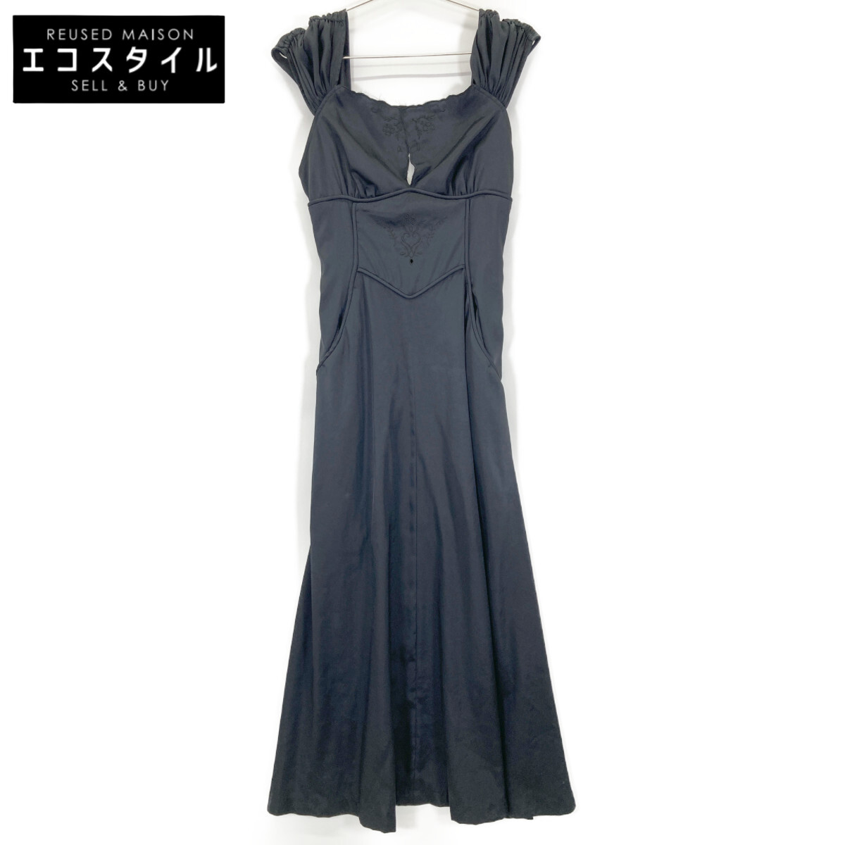 FETICO フェティコ FTC234-0707 23AW ﾌﾞﾗｯｸ RIB KNIT SLIT DRESS  