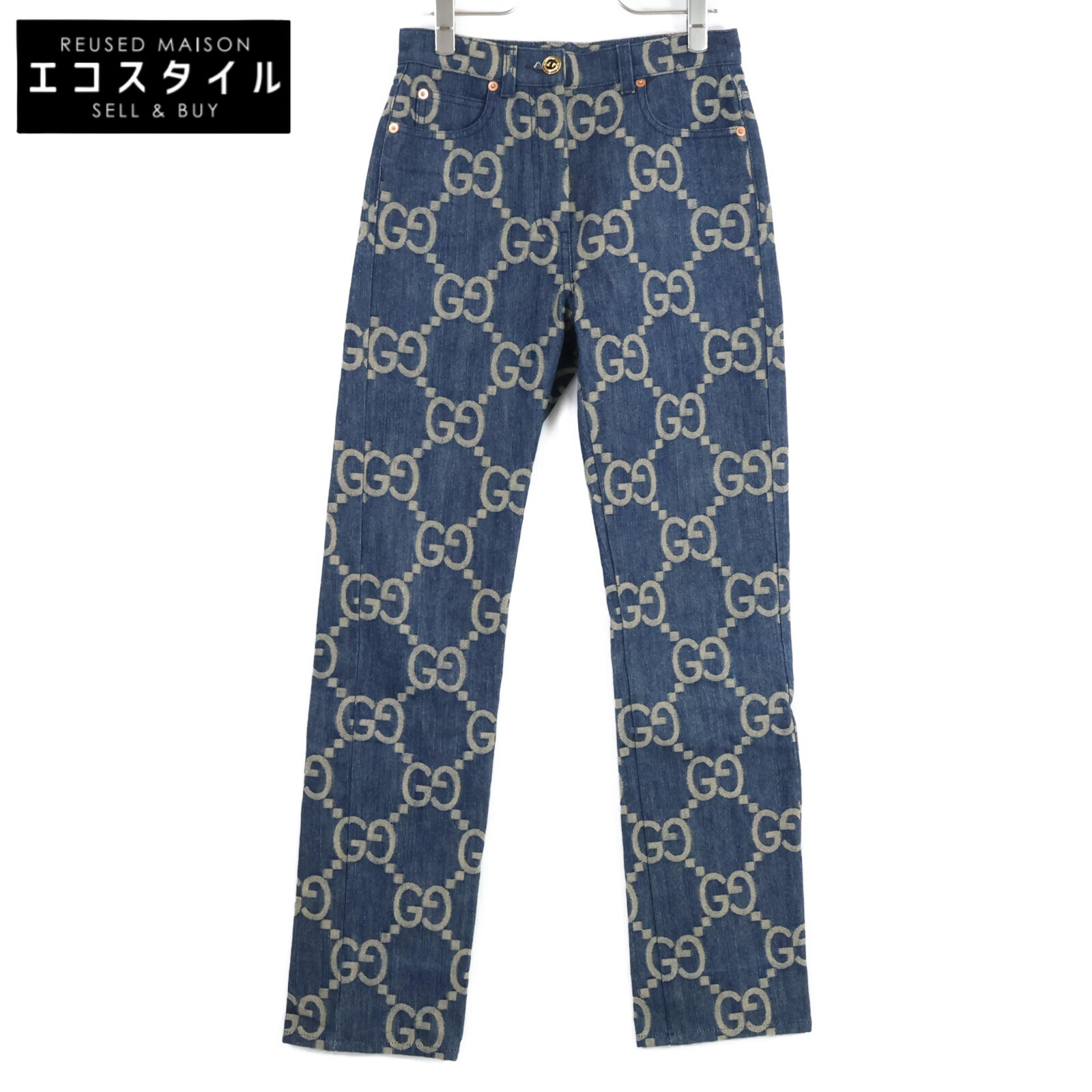 25新作 グッチ GGデニムジャカード パンツ ブルー レディース 721923_XDCW1_4447_001_100_0000