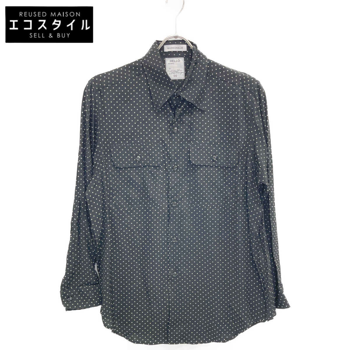 美品　マディソンブルー　ハンプトンシャツ　ブラック　01 MADISONBLUE(マディソンブルー)｜HAMPTON SHIRT BACK SATIN