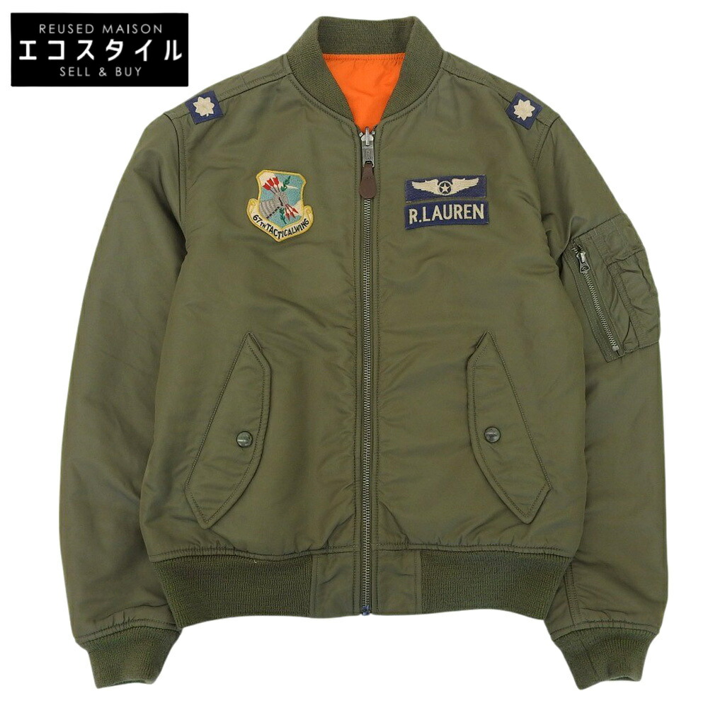 レア　ラルフローレン　ミリタリージャケット　ワッペン　フライト　ネイビー　L Ralph Lauren ラルフローレン ミリタリージャケット