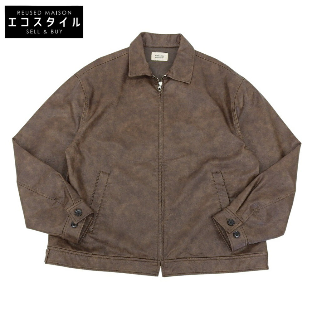 B:MING ビーミング 美品 ambiance フェイクレザー ブルゾン メンズ ブラウン L ジャケット L ブラウン メンズ 【中古】 5,390円