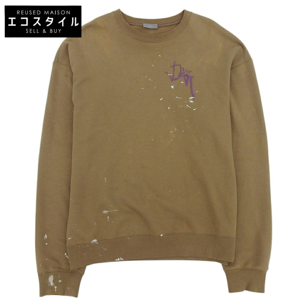 Dior - 美品 21SS Dior ディオールオム Painting Print Logo Oversized Sweatshirt トレーナー スウェット プルオーバー 183J687A0531 S グレー メンズ レディース 古着 中古 USED 美品 21SS Dior ディオールオム Painting Print Logo Oversized