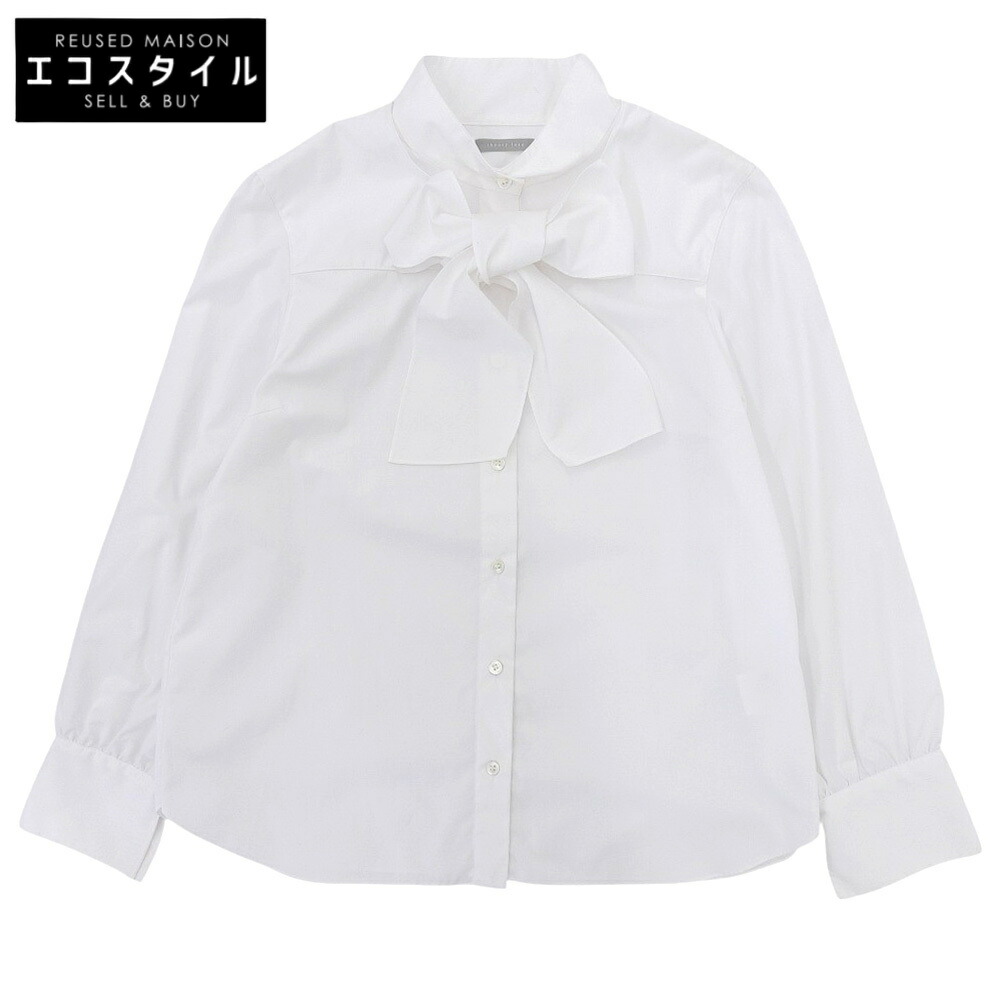 theory luxe ホワイトボウタイシャツ 長袖とろみシャツ 40 theory luxe ホワイトボウタイシャツ 長袖とろみシャツ 40