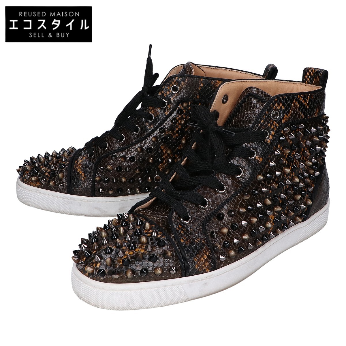 【美品】クリスチャン ルブタン ハイカットスニーカー 黒 パイソン型押し 楽天市場】【靴】Christian Louboutin クリスチャン ルブタン