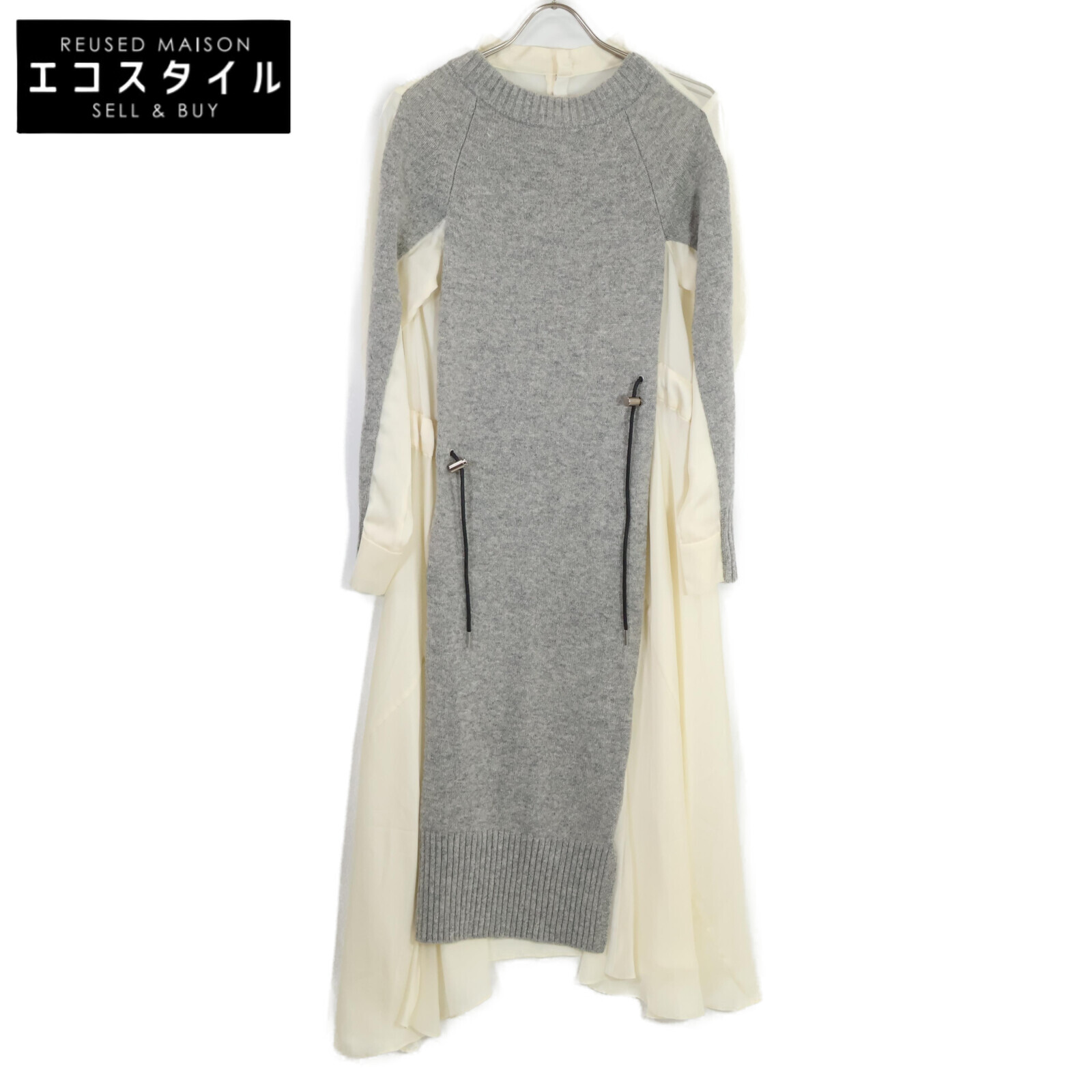 sacai ボーダーフーディ ポンチョ ワンピース 2 23-06489 sacai ボーダーフーディ ポンチョ ワンピース 2 23-06489