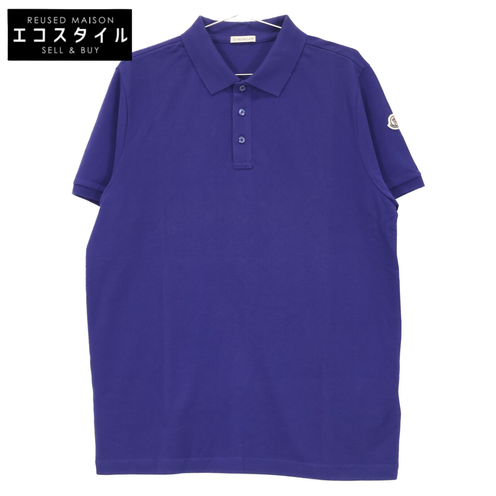 【美品】 MONCLERモンクレールダブルワッペン半袖ポロシャツグレーXL 美品】 MONCLERモンクレールダブルワッペン半袖ポロシャツグレー