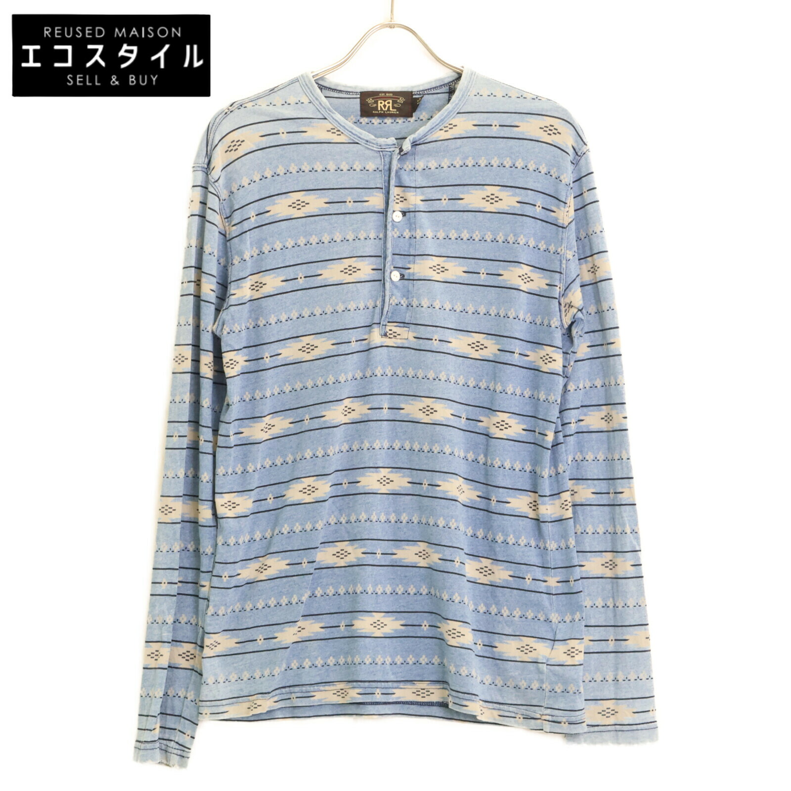 RRL 長袖ヘンリーネックTシャツ RRL / ダブルアールエル 貝ボタン ヘンリーネック 長袖 Tシャツ