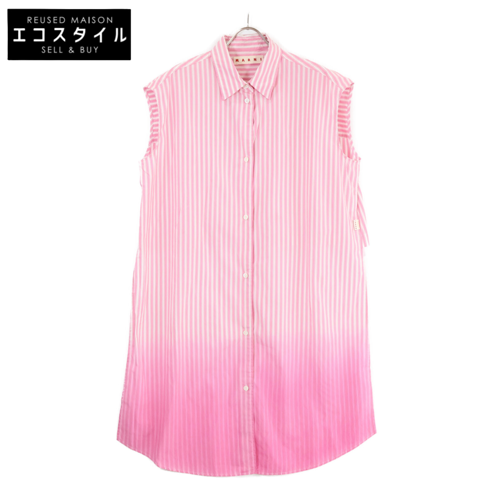 新品　マルニ　ノースリーブ　ブラウス　サイズ42 ブラックホワイト MARNI＞ ノースリーブブラウス