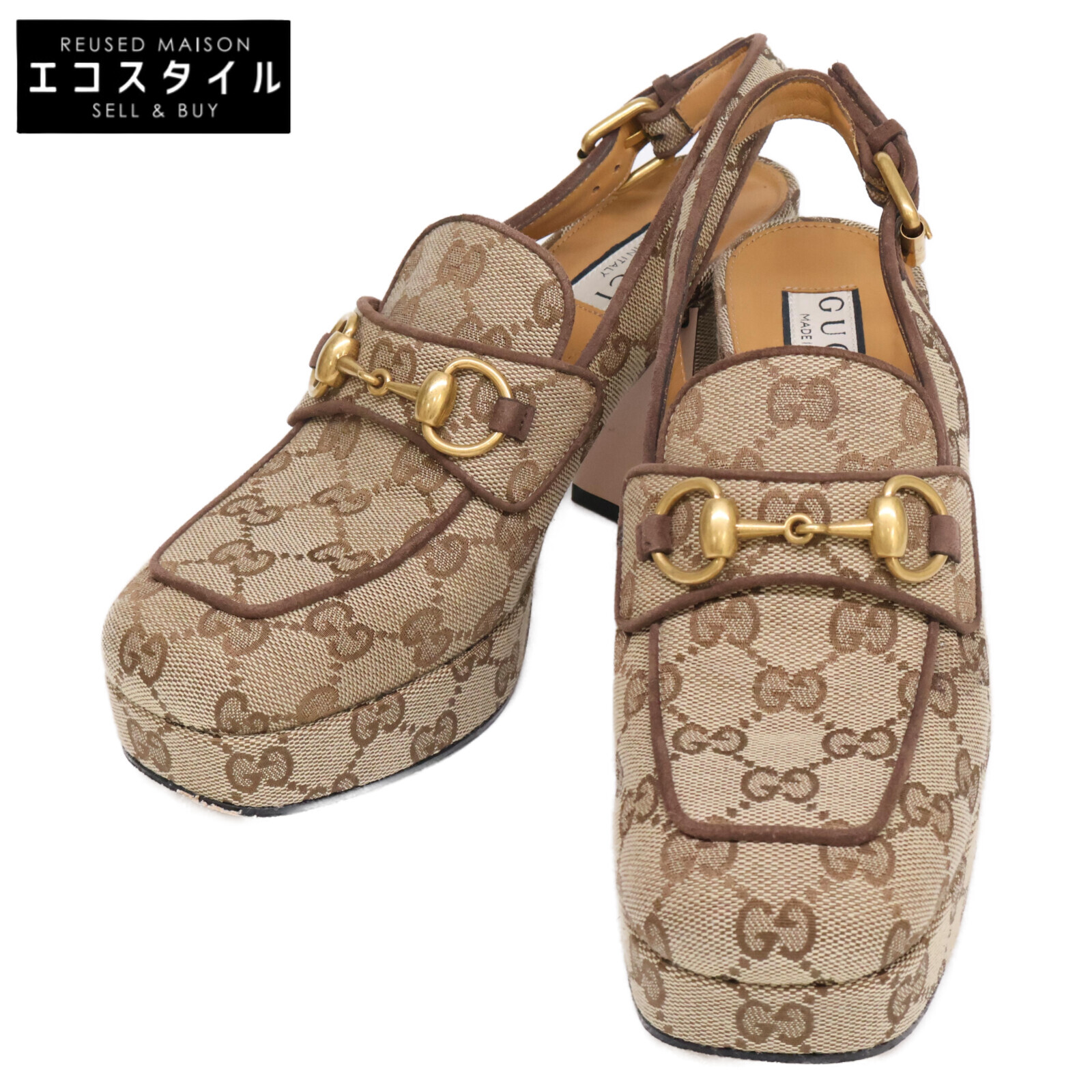 美品 グッチ GUCCI （37.5） スクエアトゥパンプス キャンバス 金具 楽天市場】スクエアトゥ（ブランドグッチ）（ローファー