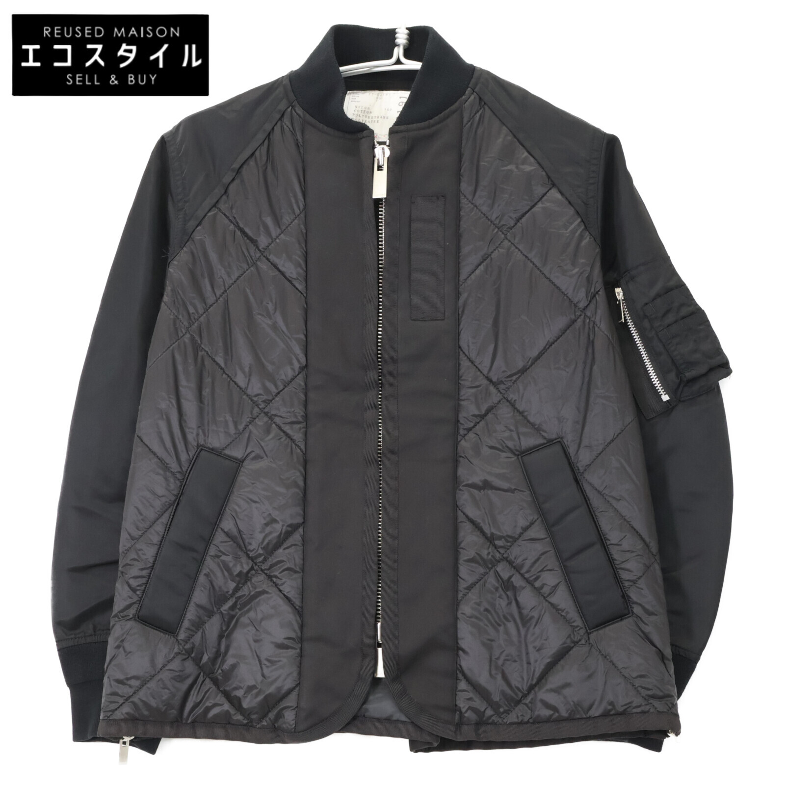 サカイラック sacai luck　袖レザー Aライン ロングスタジャン 楽天市場】sacai luck サカイラック 14AWLU809 アームレザー切替