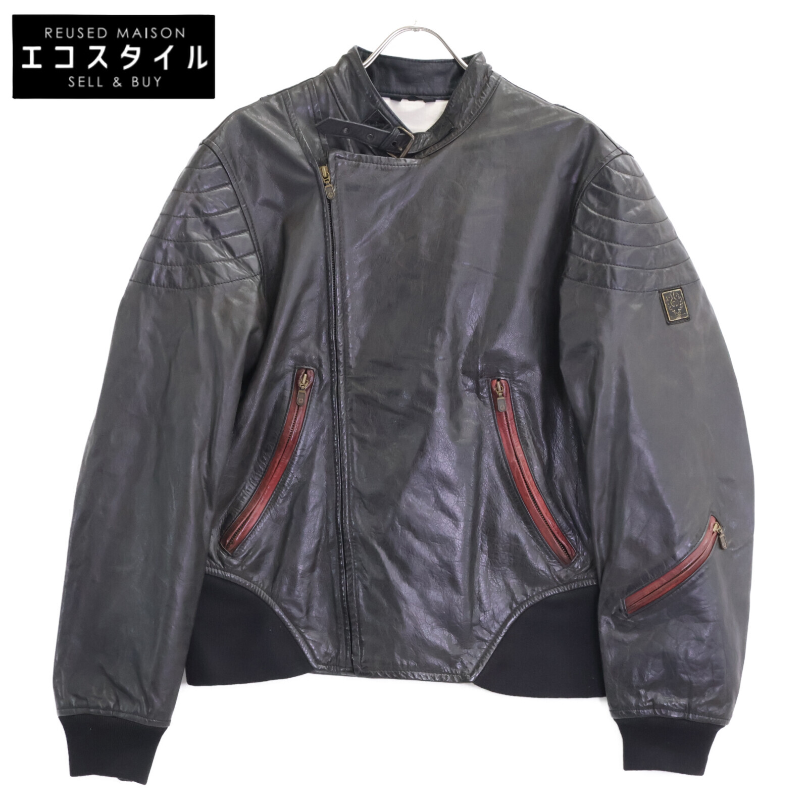 イタリア製 belstaff⭐︎ L レザーカーコート Pコート ライダース 牛革 イタリア製 belstaff⭐︎ L レザーカーコート Pコート