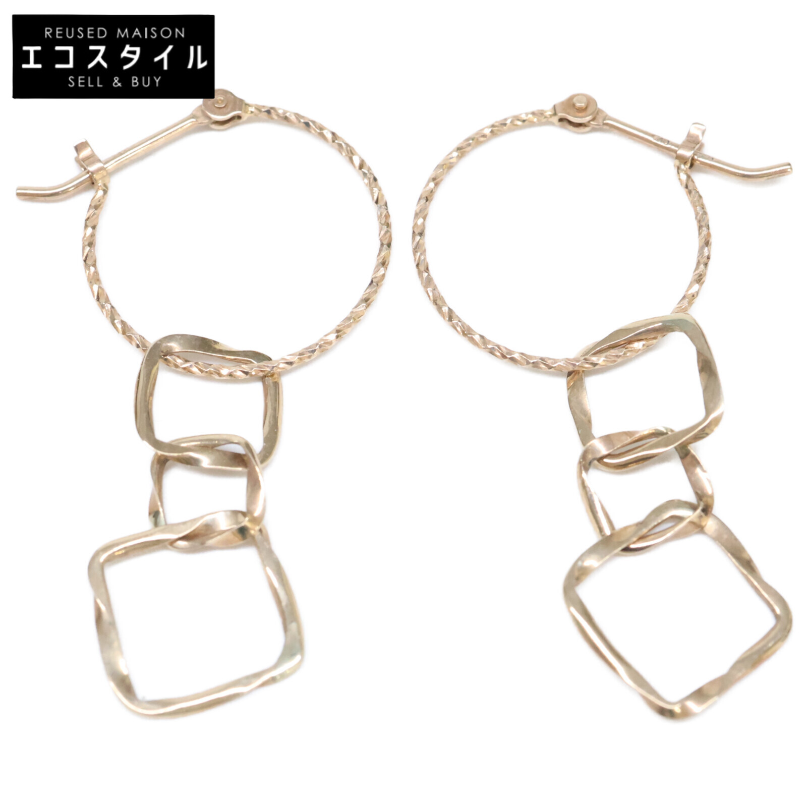 【agete】アガット⭐︎10Kツイストフープピアス⭐︎片耳 agete】アガット K10 ツイスト フープ ピアス 4cm｜Yahoo!フリマ