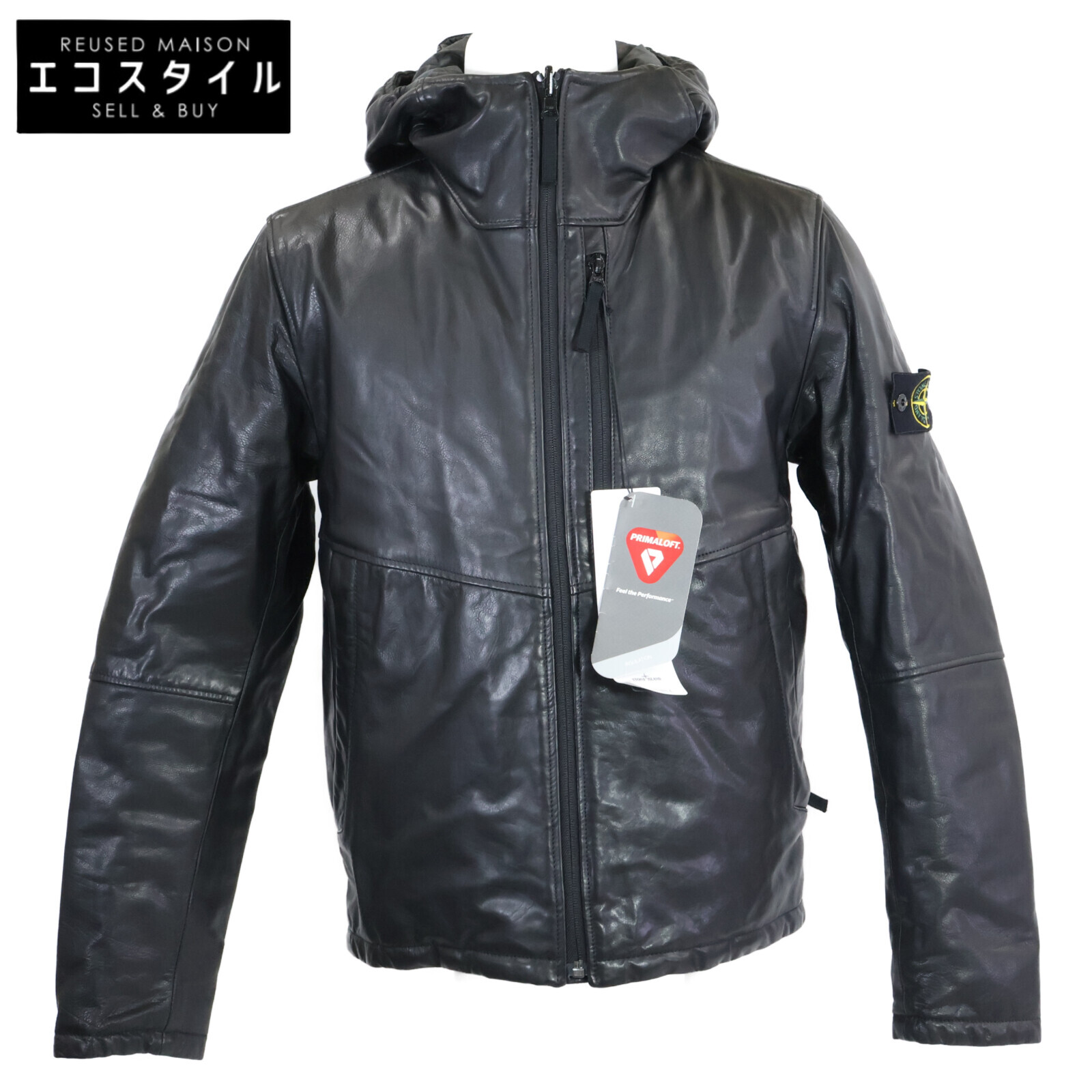 ストーンアイランド　レザージャケット　ブルゾン　レザー　クリーム　M STONE ISLAND - ストーンアイランドデニムス ピーコート レザー