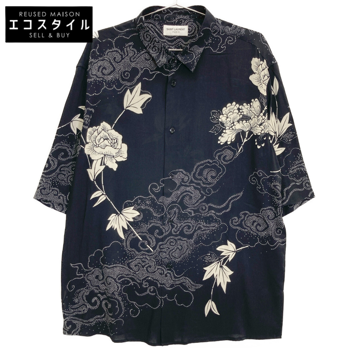 SAINT LAURENT 2022 シルク パイソン柄 ボウタイブラウス 34 SAINT LAURENT 2022 シルク パイソン柄 ボウタイブラウス 34
