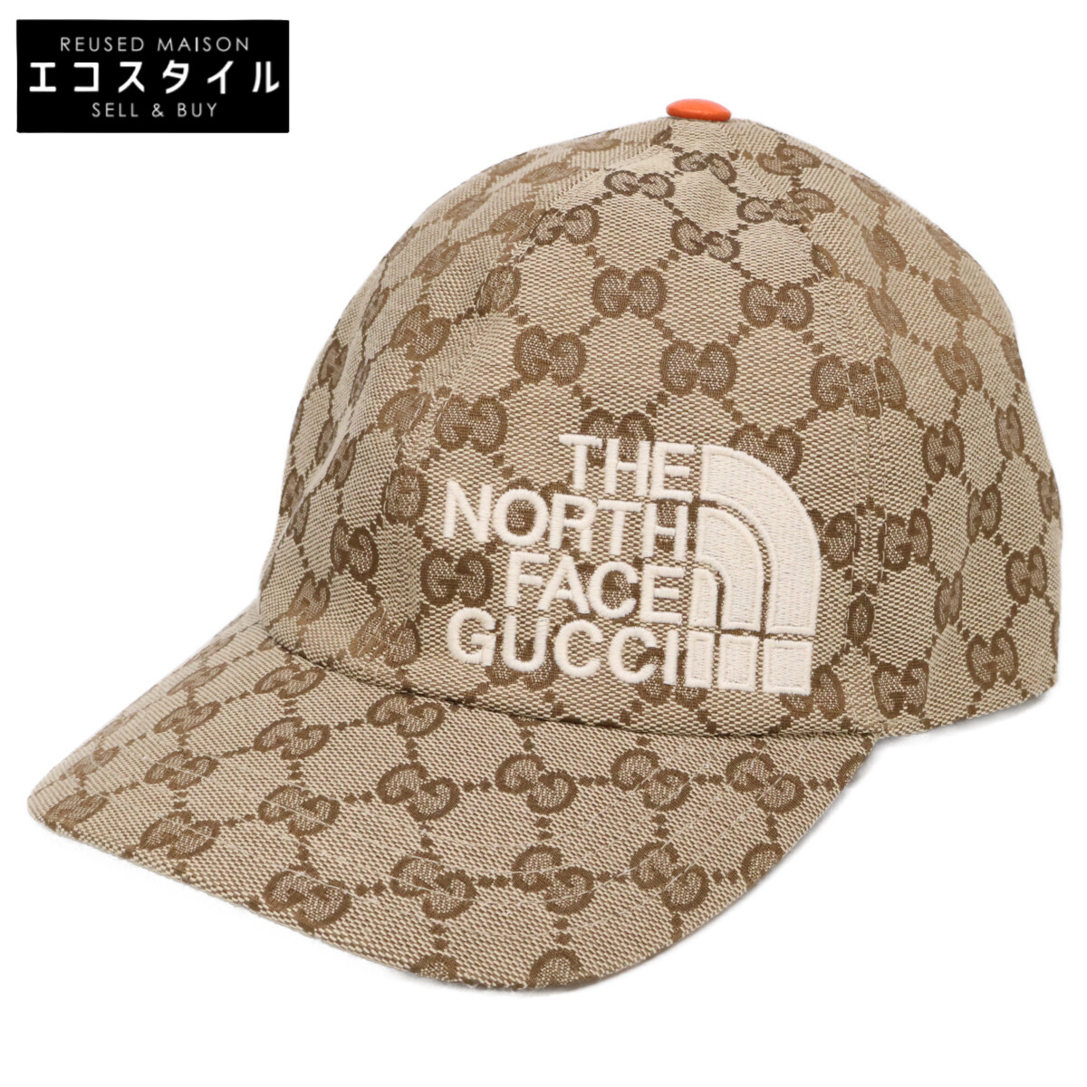 グッチ ノースフェイス 652942 バケットハット ブラウン　ナイロン GUCCI - グッチ GUCCI THE NORTH FACE ノースフェイス コラボ