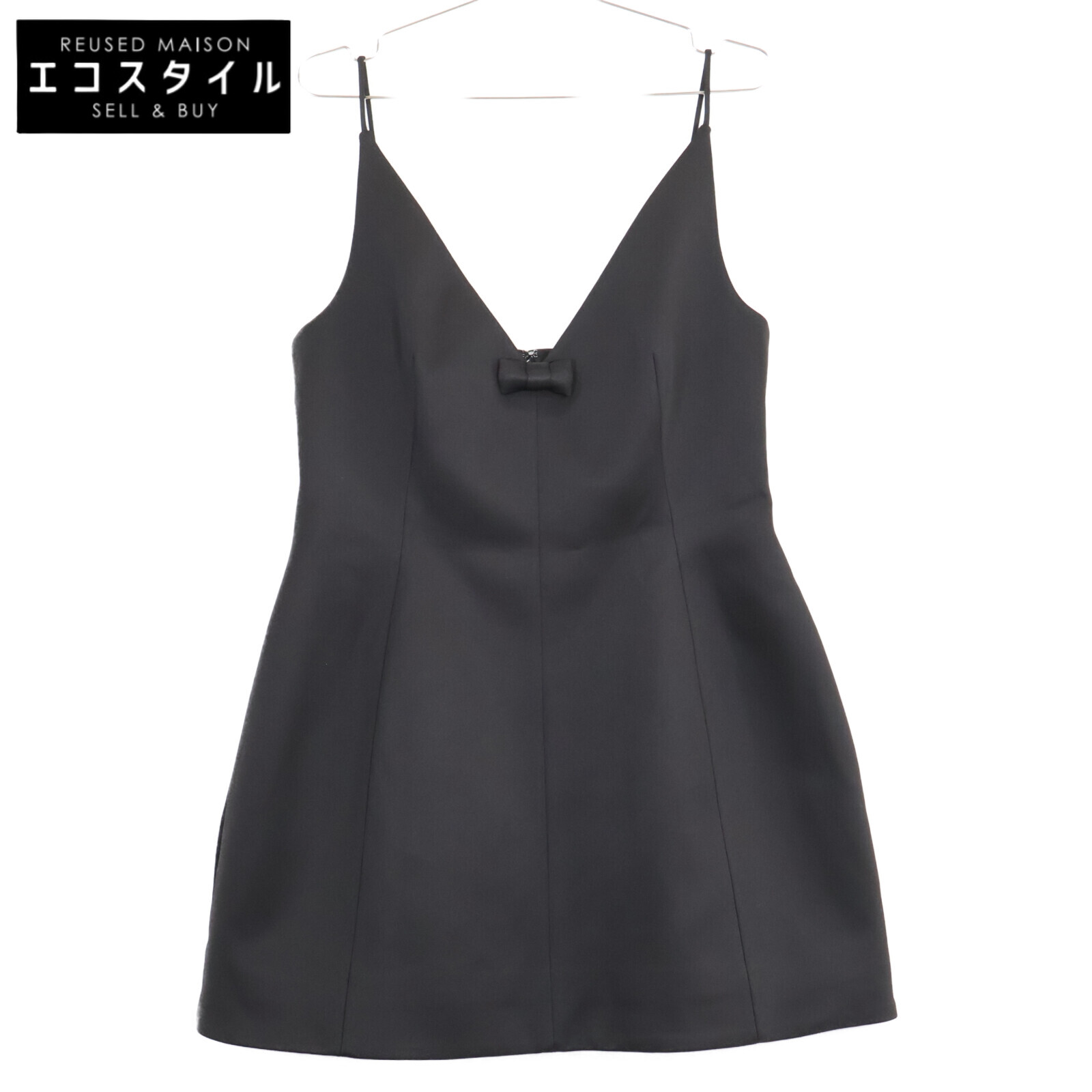 MARC JACOBS マーク ジェイコブス 24年 ブラック ヘビー ダッチェス サテン ボウ ドレス ワンピース 10 ブラック レディース 【中古】｜ブランドリユース エコスタイル