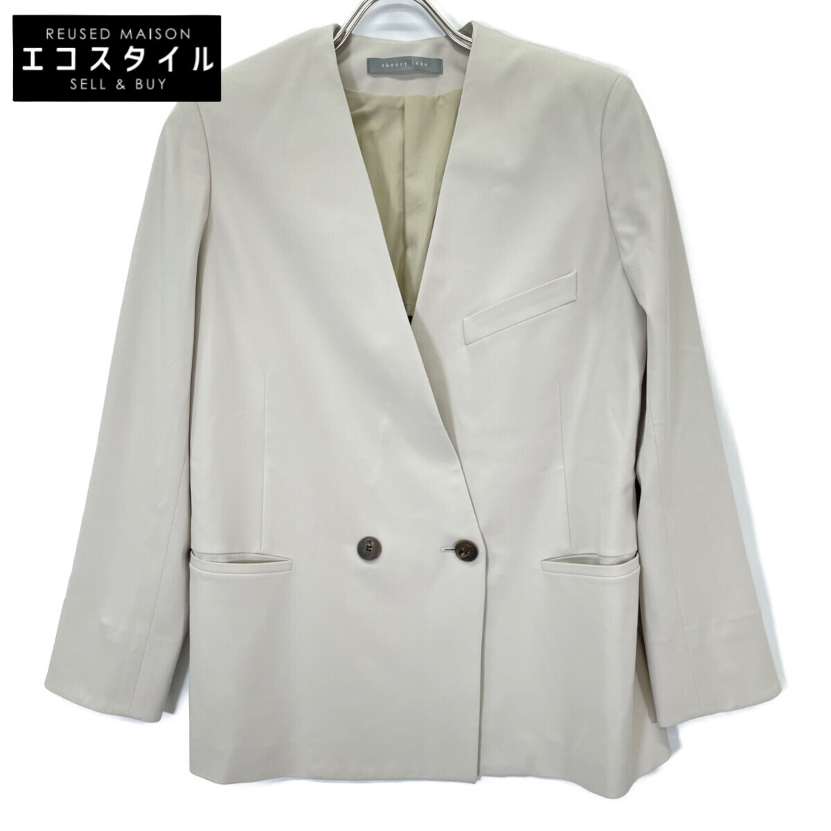 セオリーリュクス Executive Donna 3 ノーカラージャケット 42 セオリーリュクス Executive Donna 3 ノーカラージャケット 42