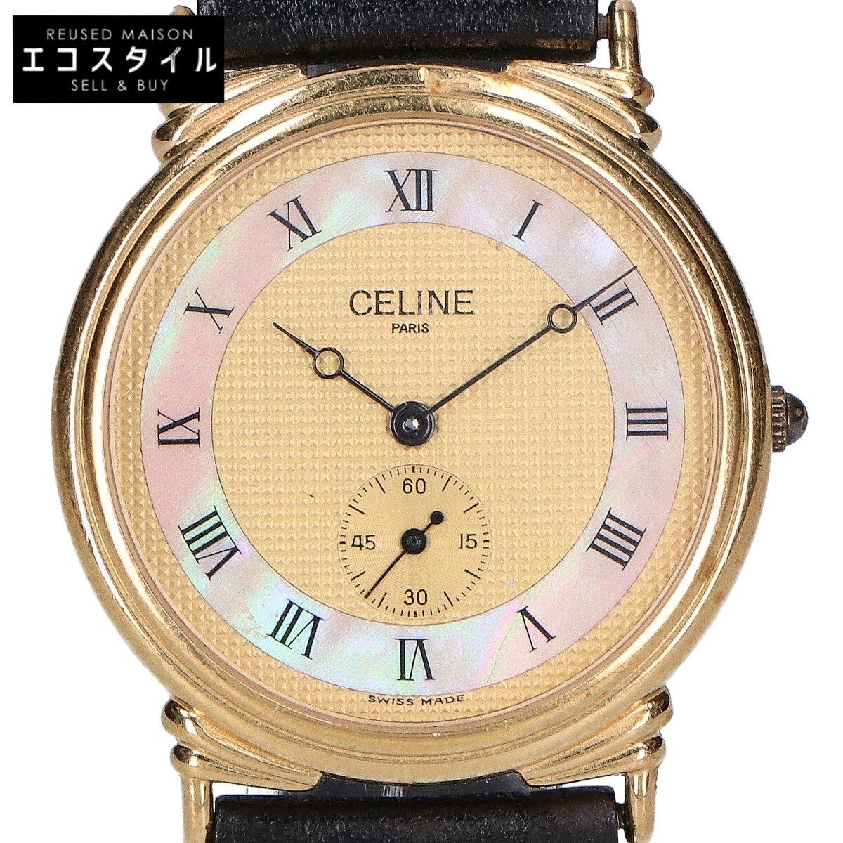 美品】セリーヌCELINE 腕時計 マカダム シェル トリオンフ 新品ベルト