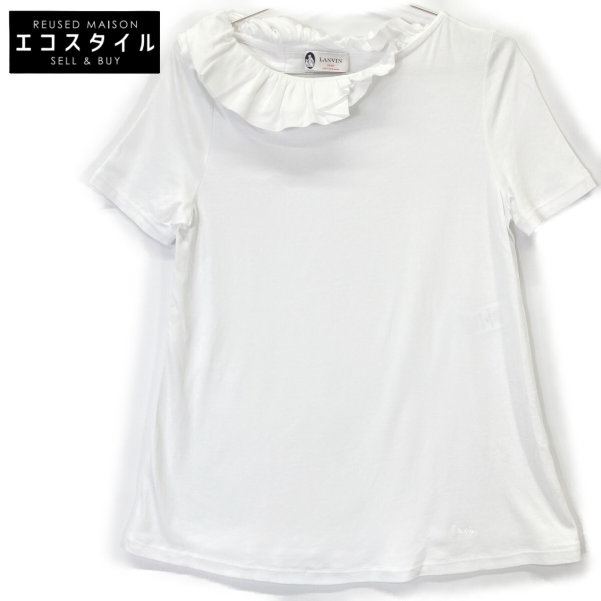 LANVIN ランバン 白いこと TO619J TS02 P18 フラウンス トップス トップス   XS 白いこと レディース 【中古】