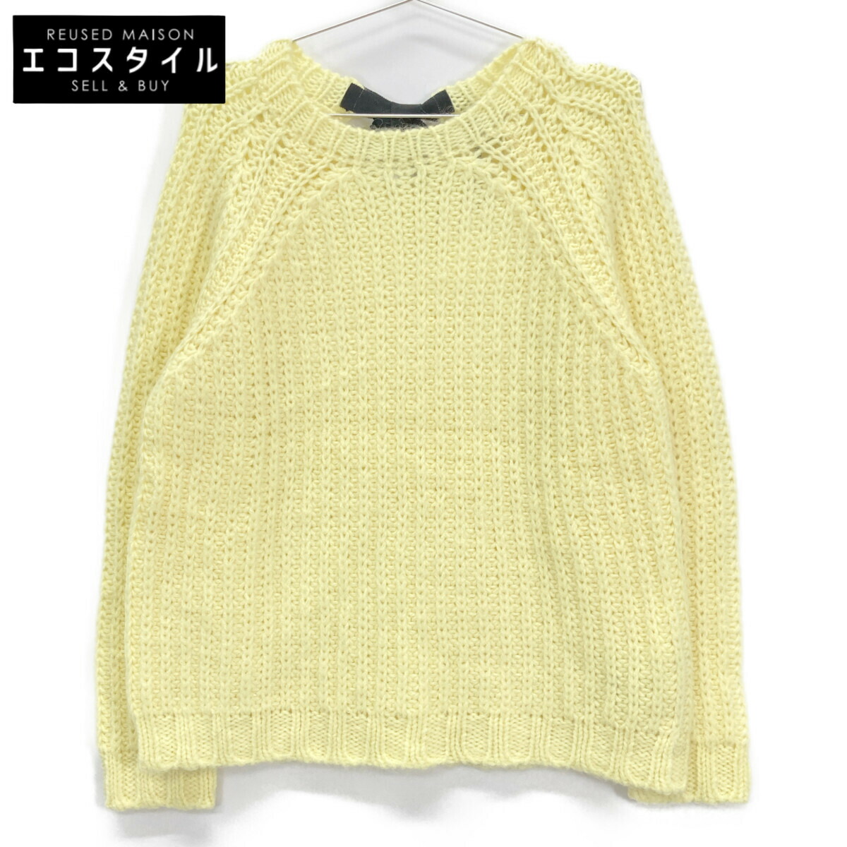 RED VALENTINO レッドヴァレンチノ XR3KC12G ｲｴﾛｰ ﾓﾍｱ ｹｰﾌﾞﾙﾆｯﾄ トップス S イエロー レディース 【中古】