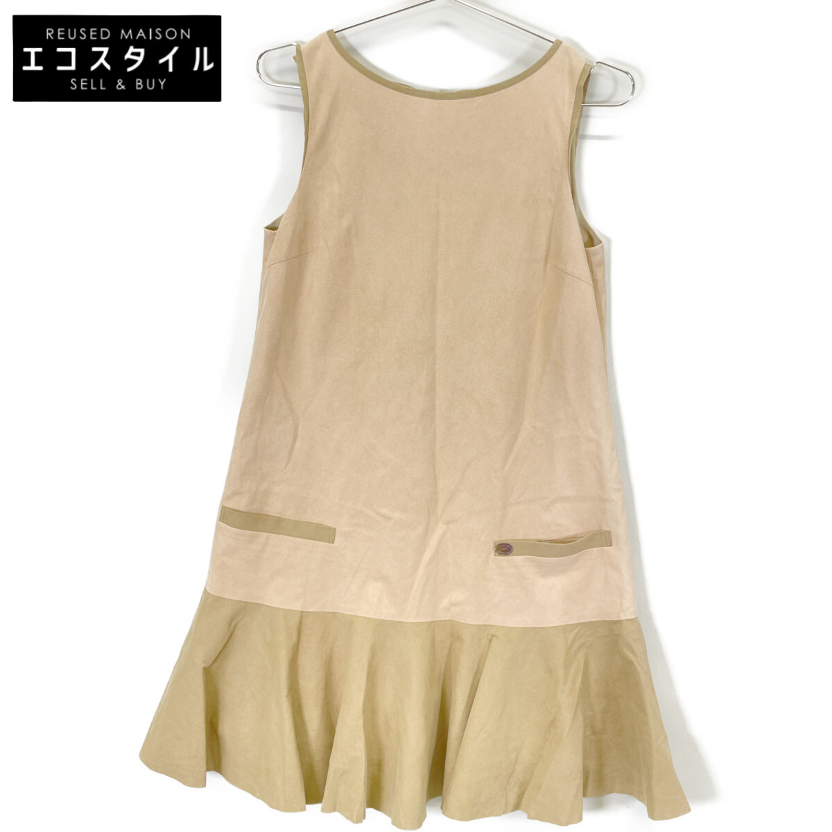 DAISY LIN デイジーリン 32674 ﾍﾞｰｼﾞｭ ｼﾞｪﾐﾆ ｽｴｰﾄﾞ ﾜﾝﾋﾟｰｽ ワンピース 38 ベージュ ブラウン レディース 【中古】