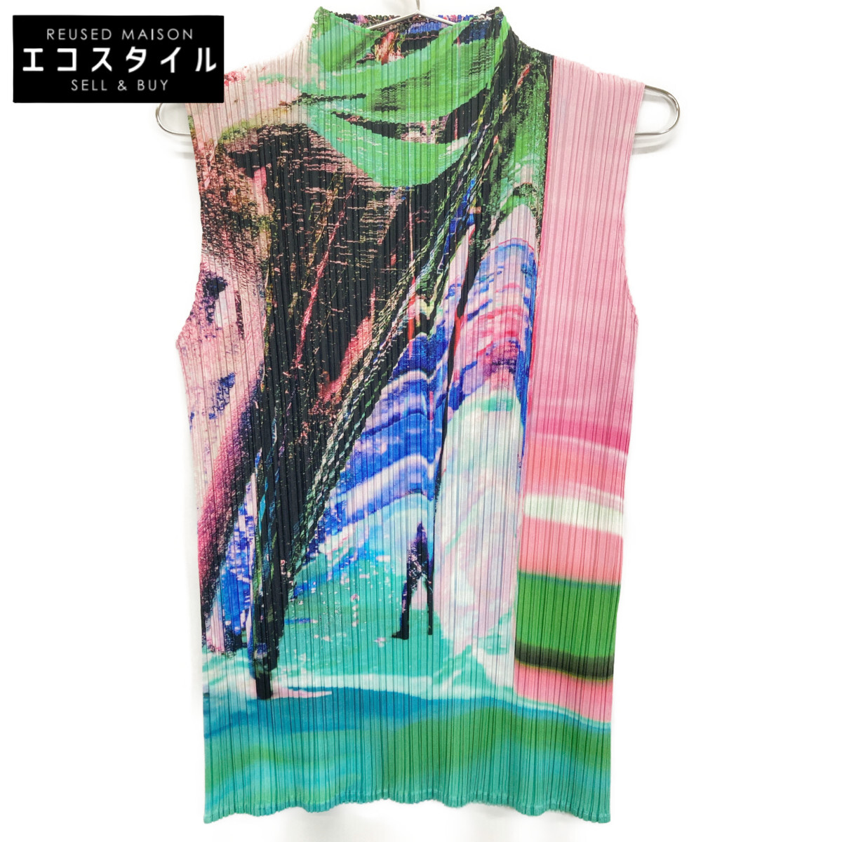 PLEATS PLEASE 筋目プリーズ 美品 23AW PP33-JK671 サクラ色 TROPICAL WINTER ノースリーブトップス トップス   3 サクラ色 レディース 【中古】