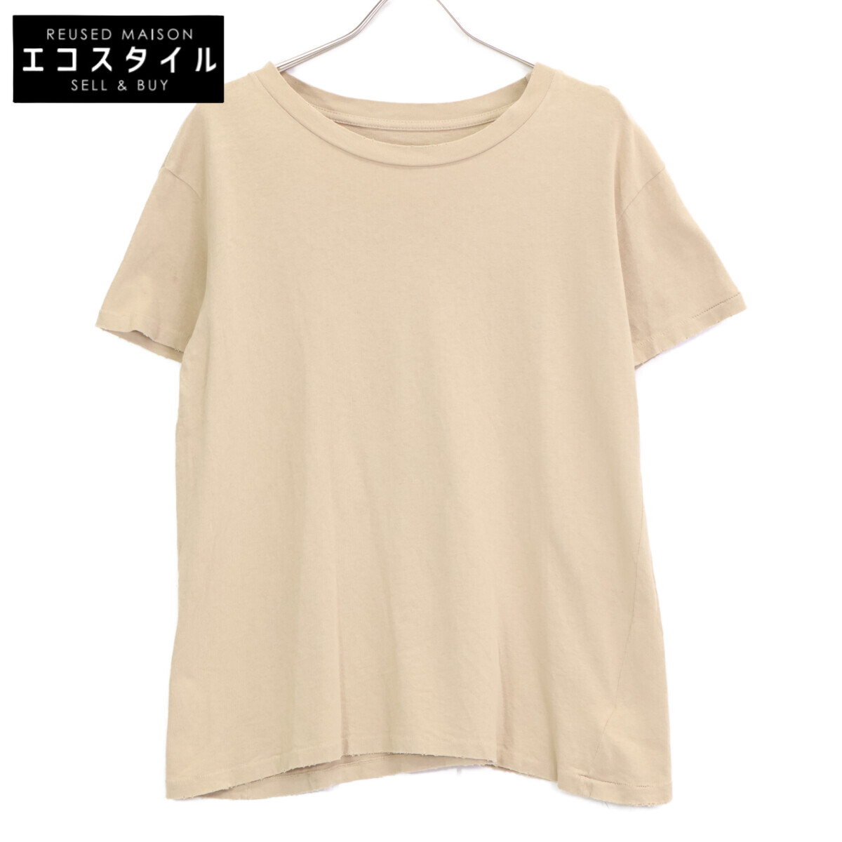 L\u0027Appartement アパルトモン 【新品】20-070-570-0006-3-0 NILI LOTAN 生産物染め 労働者の一団のど首 半袖ティーシャツ/ トップス 36 ベージュ レディース 【中古】