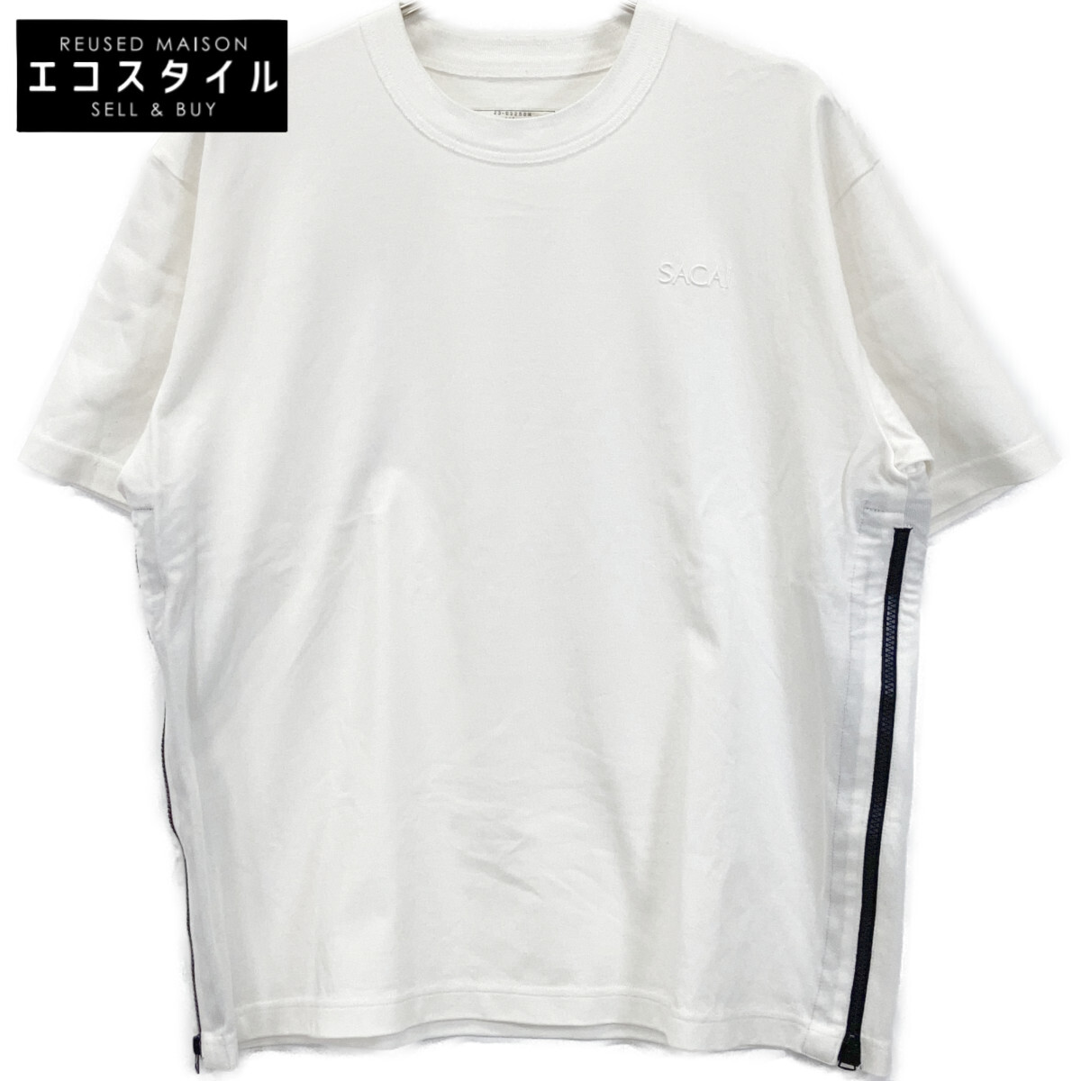 sacai サカイ 23-03258M ﾎﾜｲﾄ Cotton Jersey T-Shirt トップス 1 ホワイト メンズ 【中古】