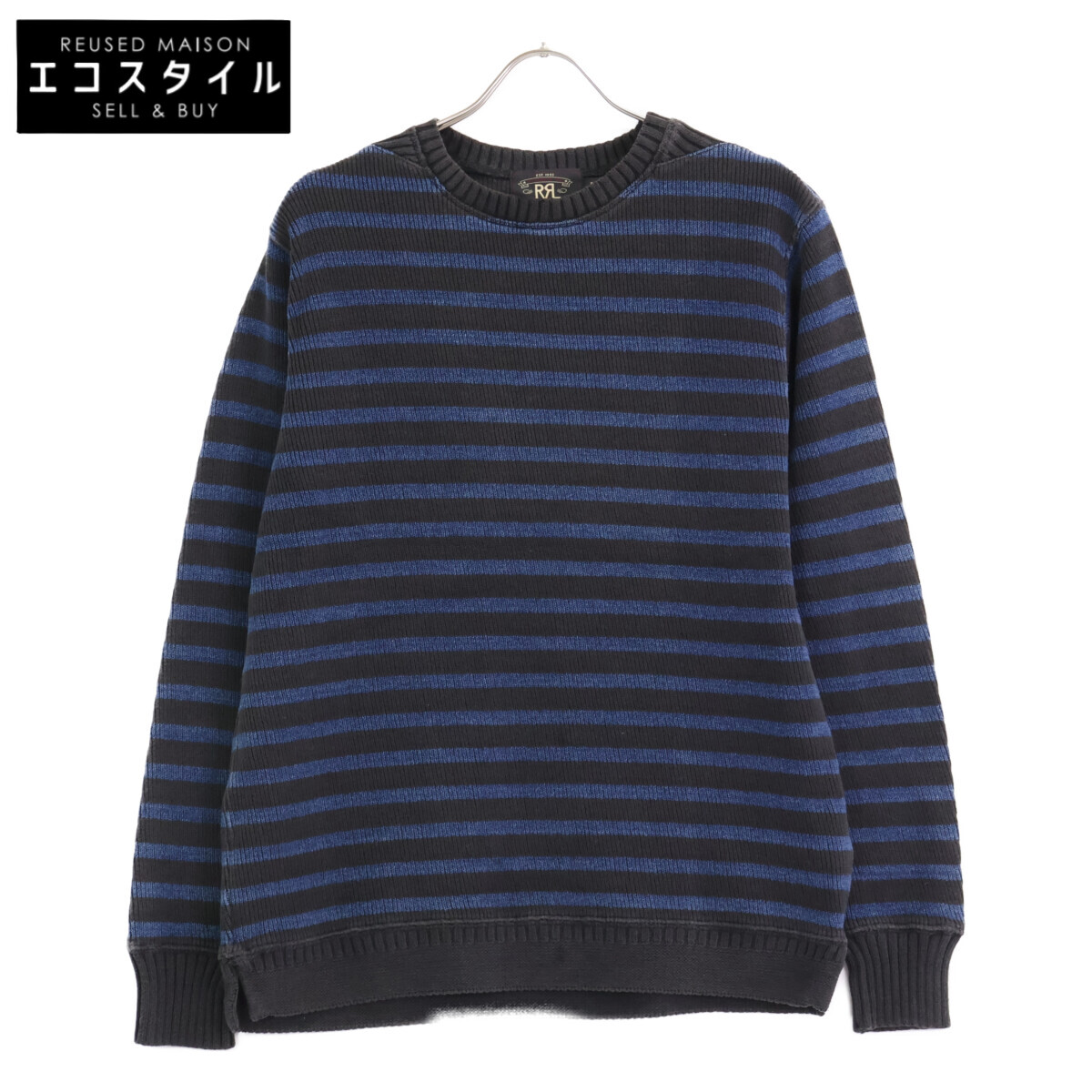 ダブルアールエル ブラックインディゴ ケーブル編みニット　ロールネック 楽天市場】(ダブルアールエル) RRL コットン ロールネック