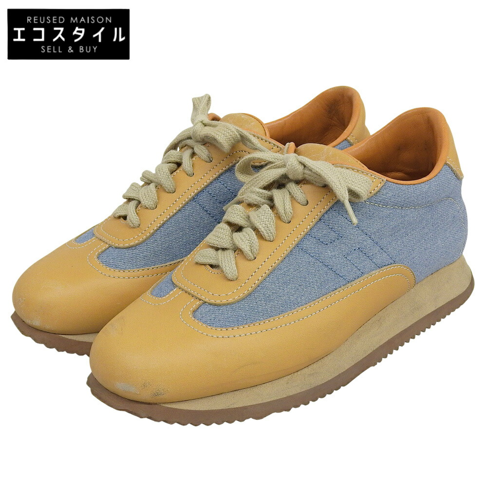 週末セール　美品　HERMES エルメス　クイックスニーカー　レザー　36 週末セール 美品 HERMES エルメス クイックスニーカー レザー 36