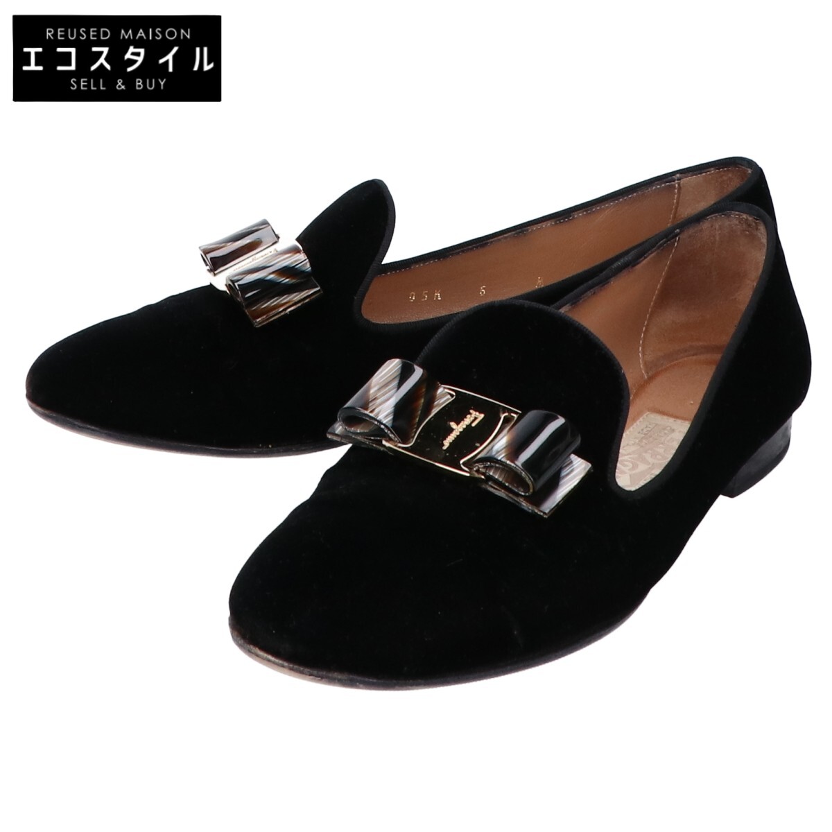 ★フェラガモ Ferragamo パープル ラバーシューズ リボン 24cm★ ☆フェラガモ Ferragamo パープル ラバーシューズ リボン 24cm☆