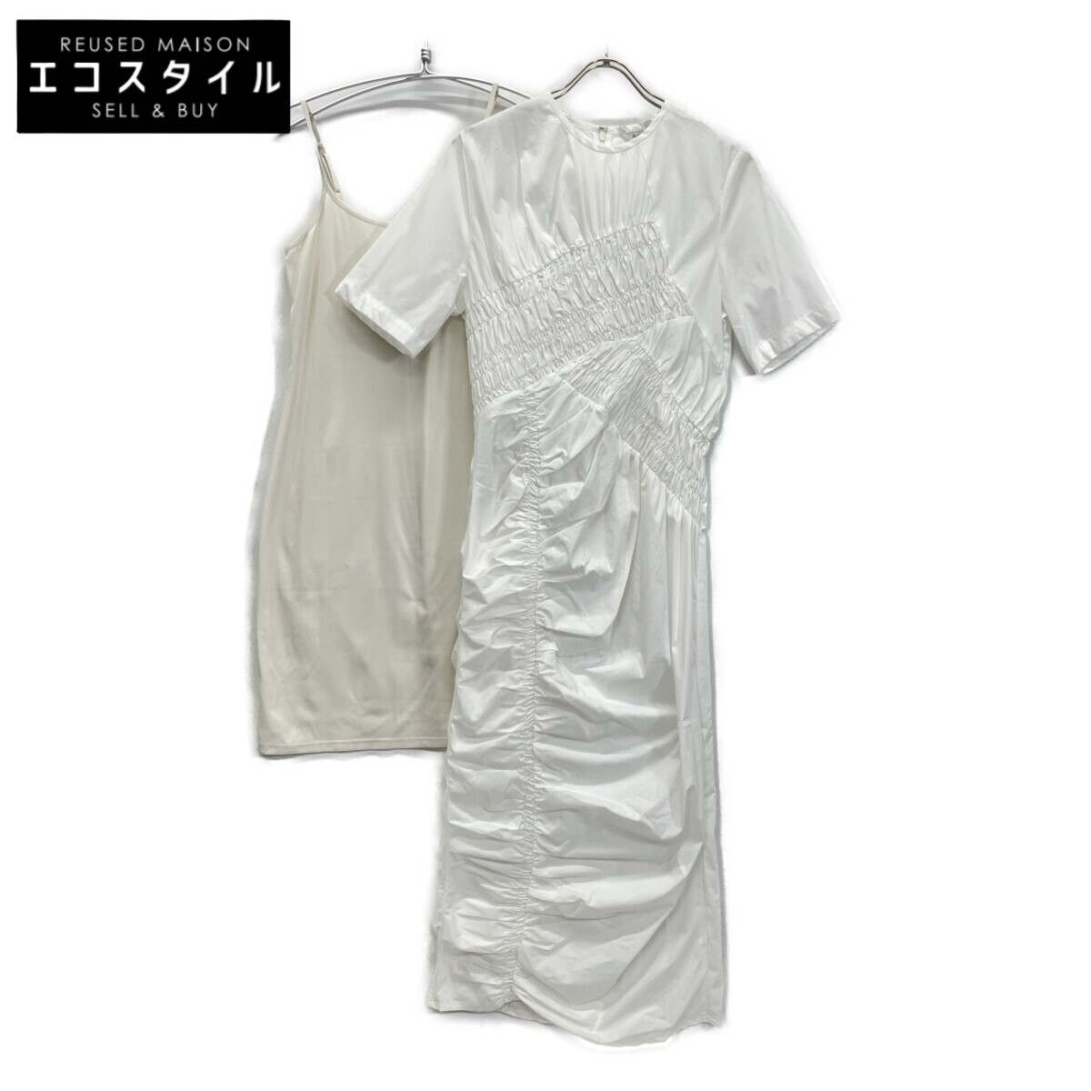 CLANE クラネ 25SS 18112-5182 白いこと RANDOM SHIRRING ONEPIECE 衣装   1 白いこと レディース 【中古】