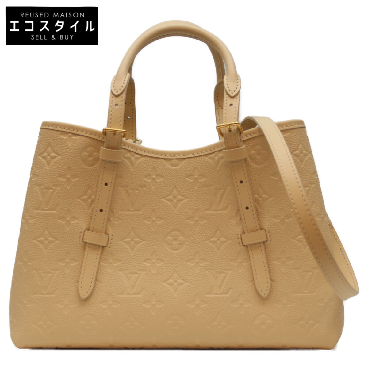 LOUIS VUITTON ルイヴィトン M11394 ｸﾚｰﾑ ﾓﾉｸﾞﾗﾑｱﾝﾌﾟﾗﾝﾄ ﾊﾞﾋﾞﾛﾝﾄｰﾄPM トートバッグ クレーム レディース 【中古】