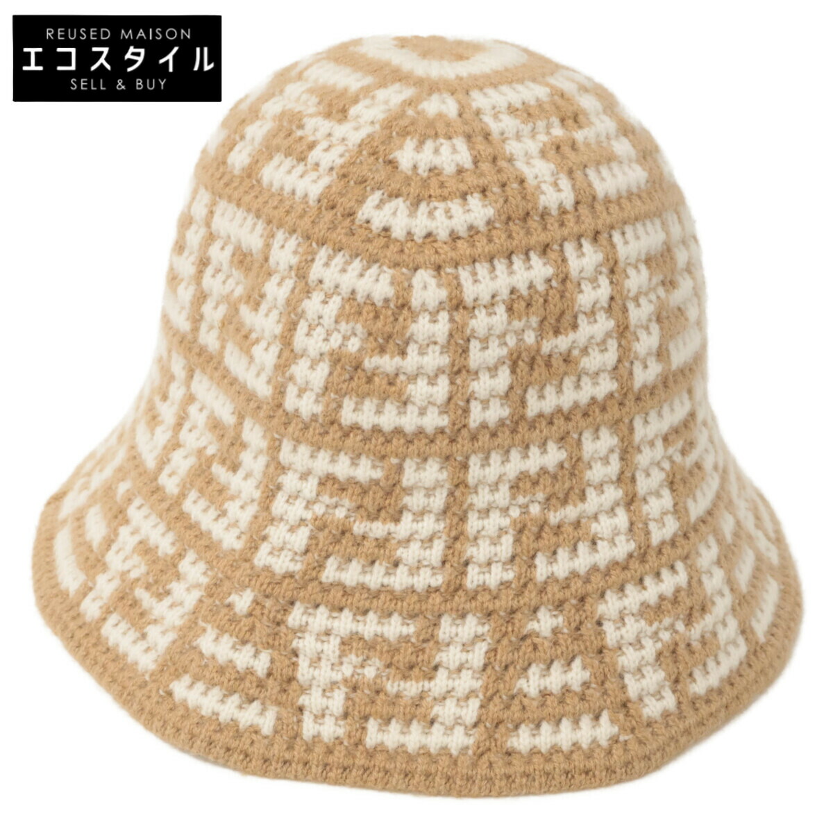 未使用 FENDI フェンディ ハット 薔薇刺繍 コットン ベージュ Sサイズ 未使用 FENDI フェンディ ハット 薔薇刺繍 コットン ベージュ S