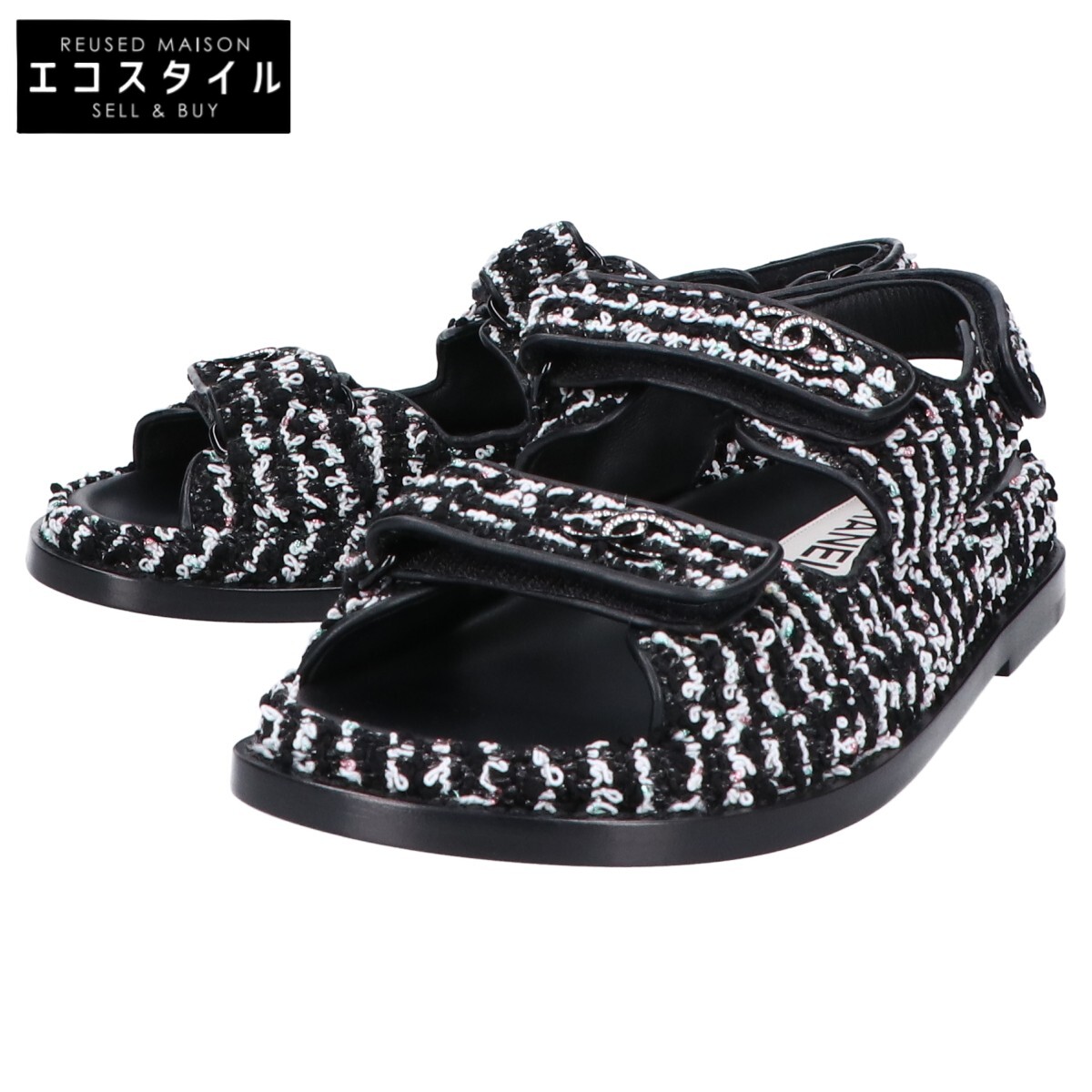 楽天市場】CHANEL シャネル G31463 CC ココマーク トングサンダル 38C