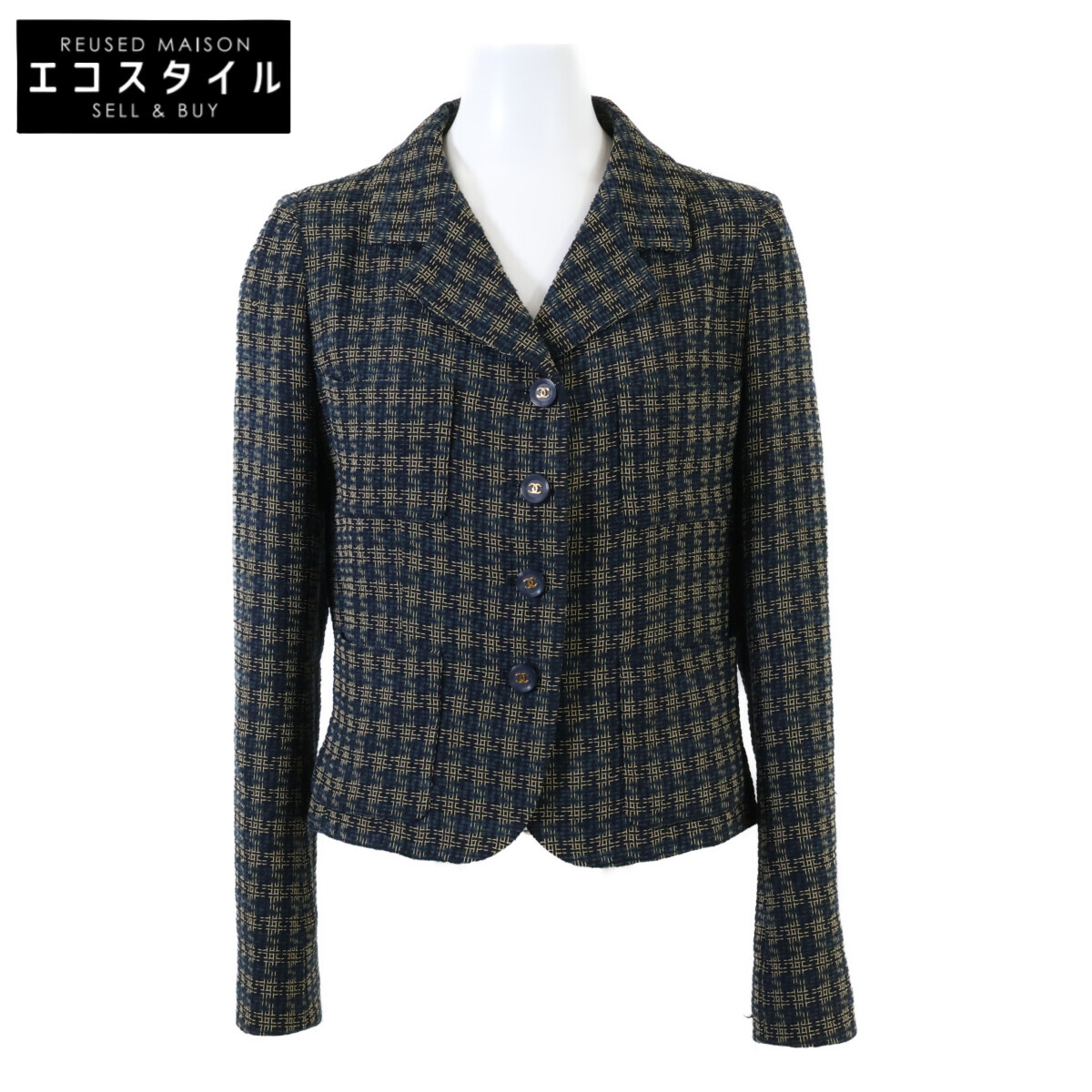 CHANELユニフォーム ツイードジャケット uniform CHANEL シャネル ユニフォーム 制服 ノーカラージャケット 21P